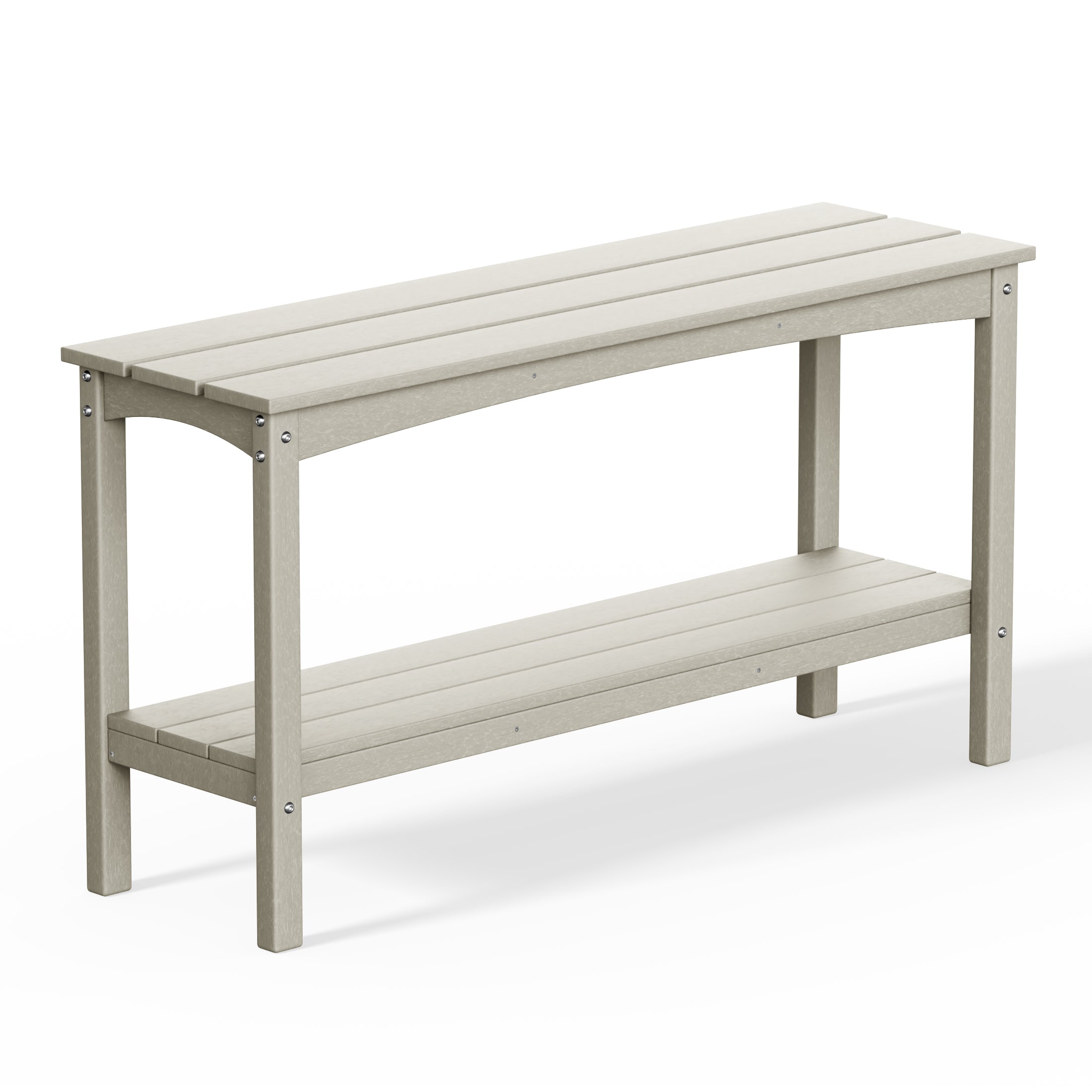 Paradise 55" Outdoor Patio HDPE Adirondack 2-Tier Shelf Console Table