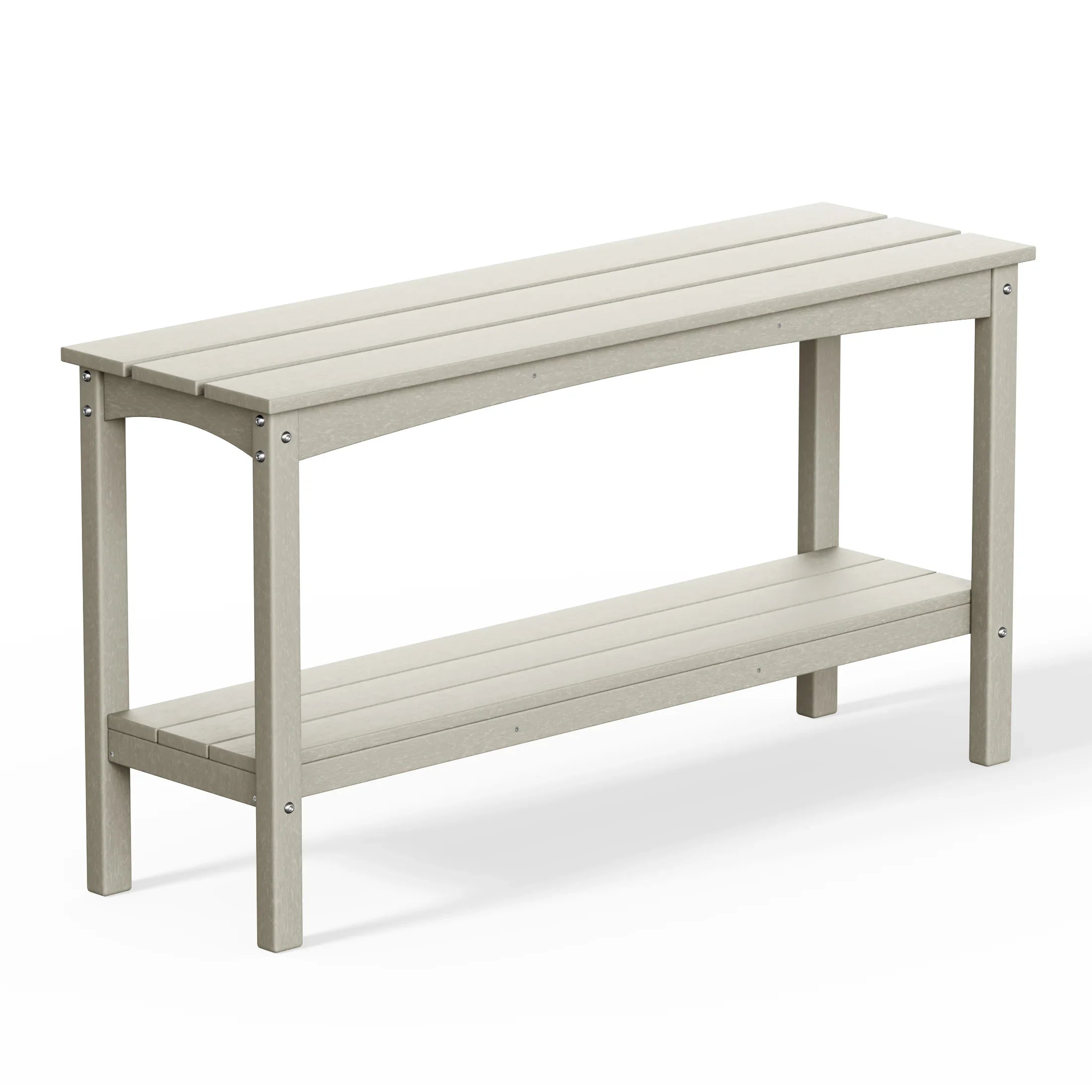 Paradise 55" Outdoor Patio HDPE Adirondack 2-Tier Shelf Console Table