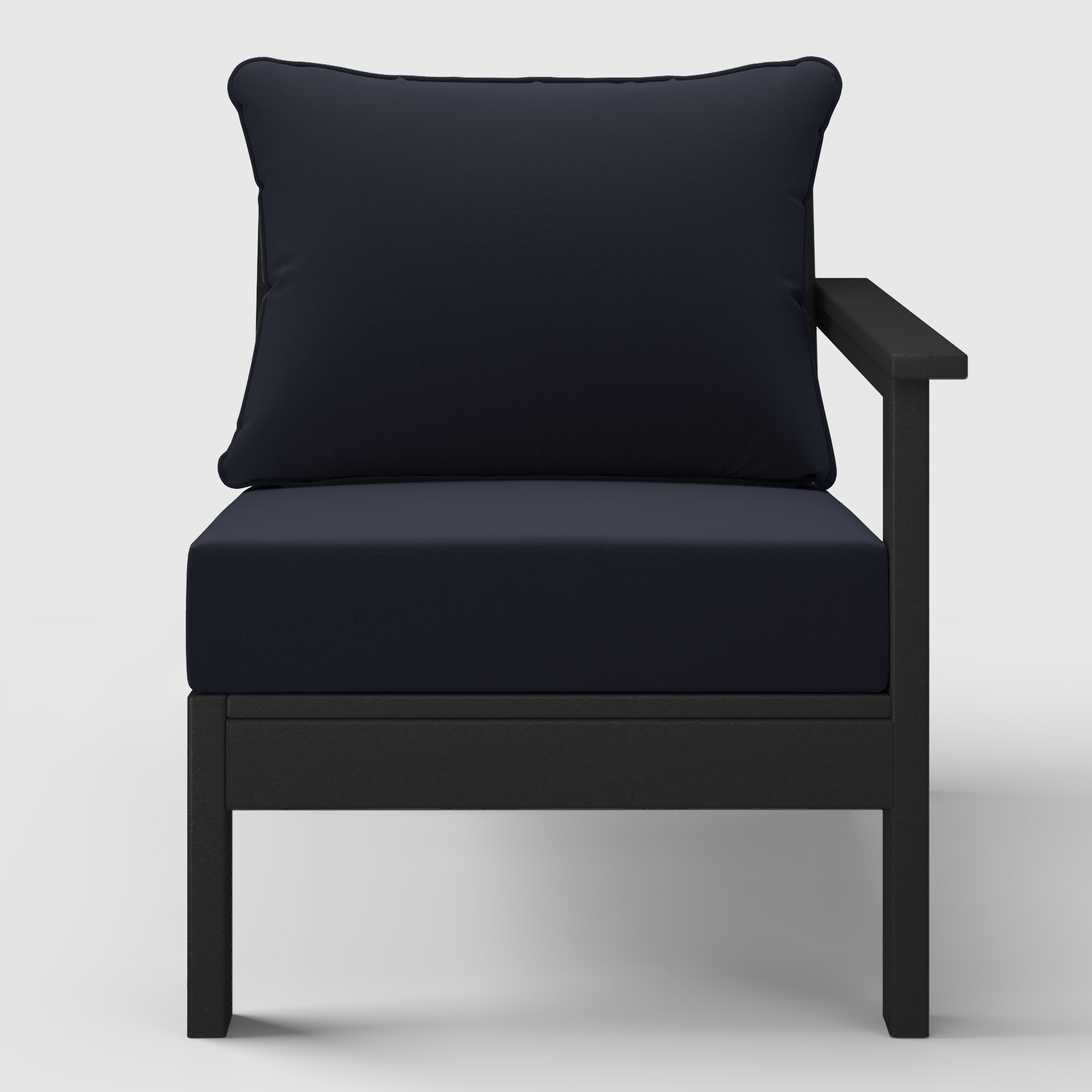 Portsmouth Outdoor Patio HDPE Right Arm Sectional Corner Club Chair with Patio Cushions