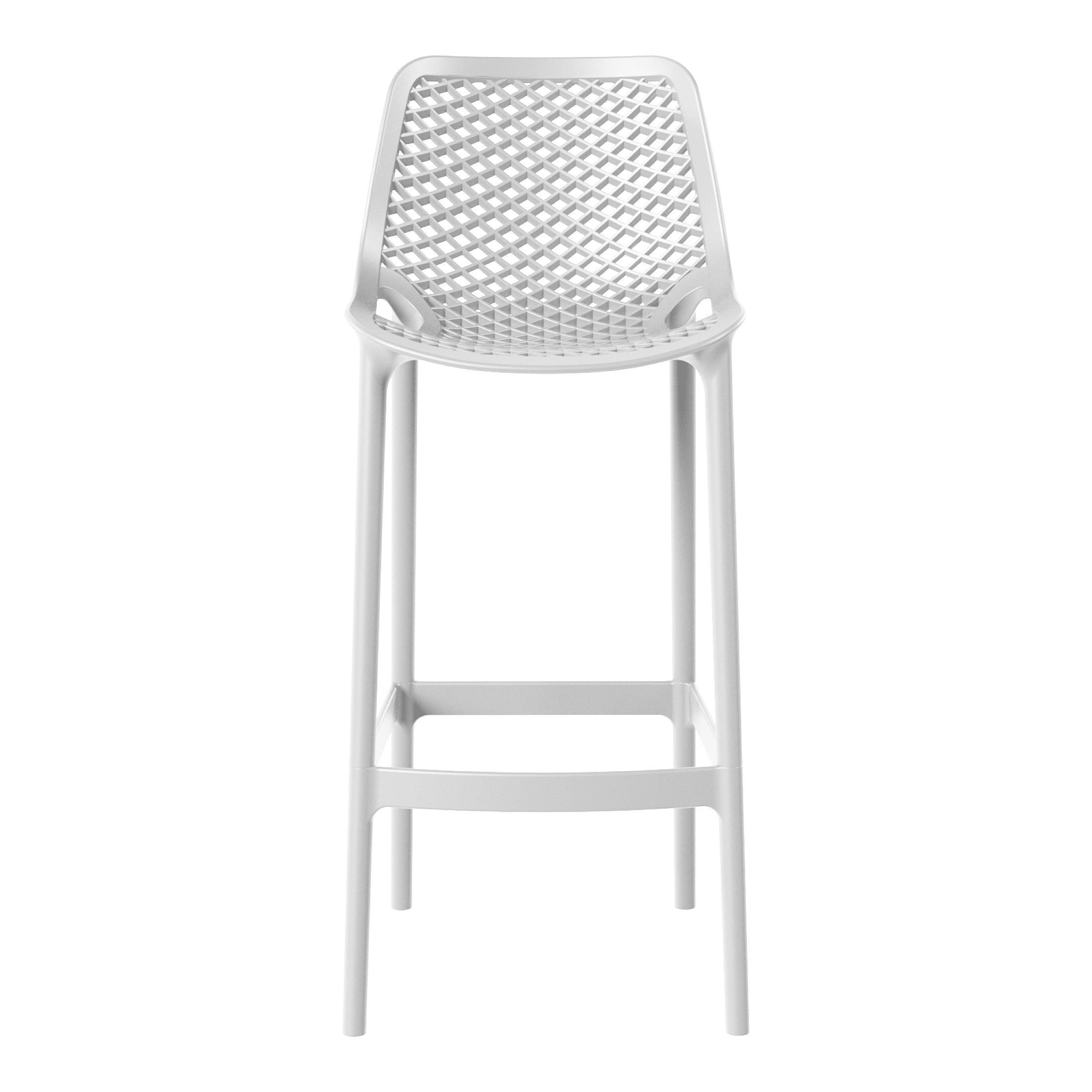 Sunshine 41.75" Outdoor Modern Polypropylene Plastic Patio Bar Height Stools (Set of 2)