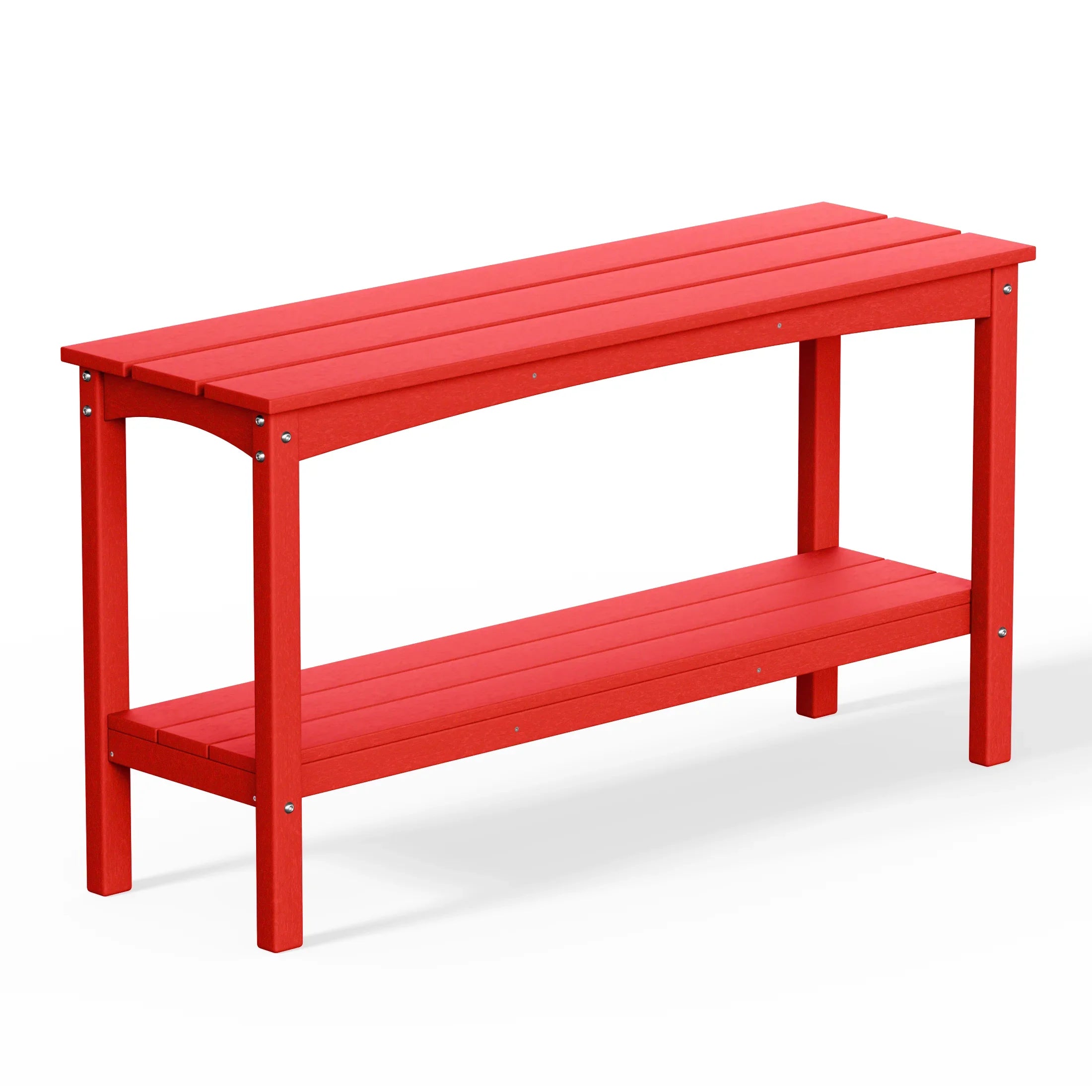 Paradise 55" Outdoor Patio HDPE Adirondack 2-Tier Shelf Console Table