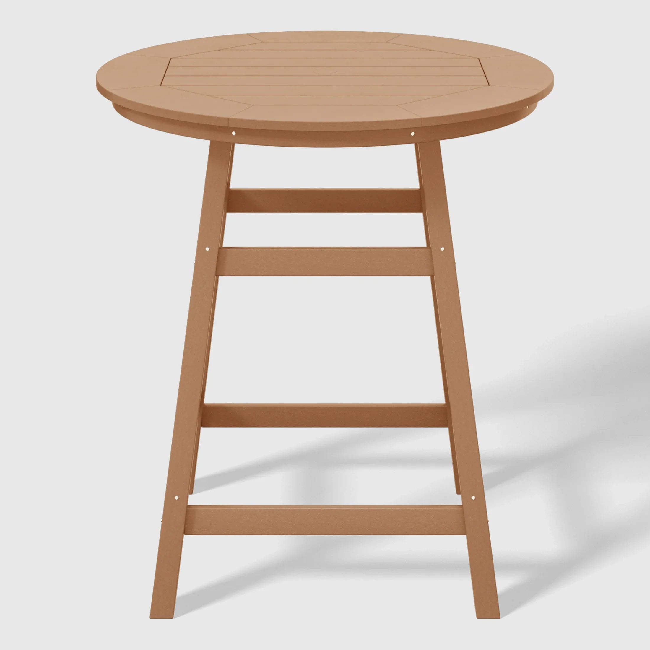 Paradise 5-Piece HDPE Outdoor Patio Dining Bar Bistro Table Set with Counter High Round Bar Stools