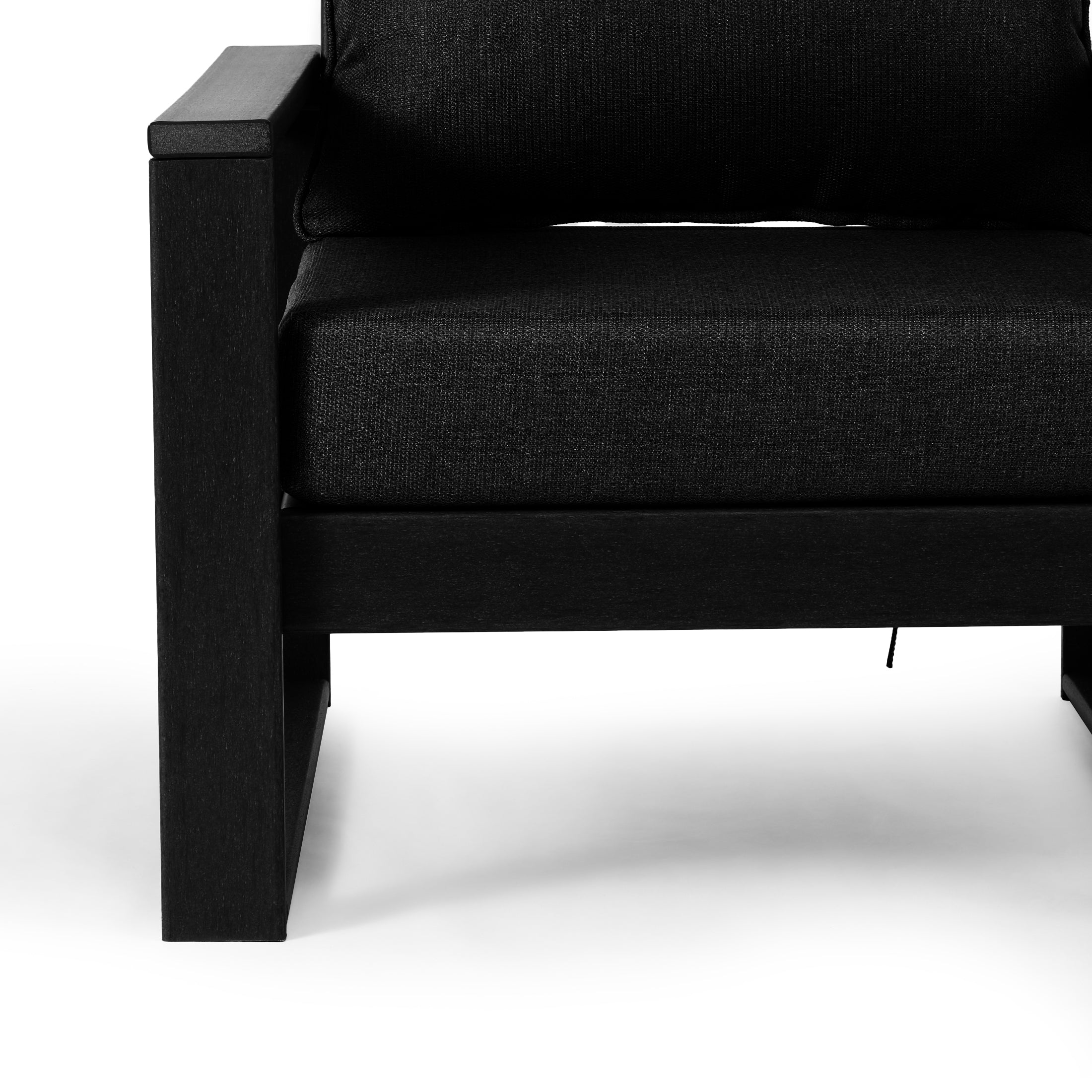 Rockaway Outdoor Modern HDPE Patio Club Chair with Waterproof Deep Seat Cushions