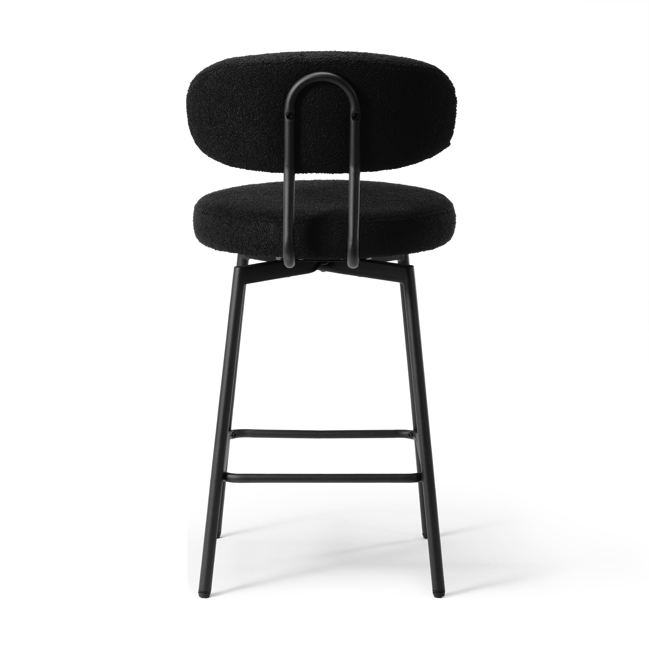 Celine Modern Upholstered Sherpa Fabric Counter Height Bar Stools with Back (Set of 2)