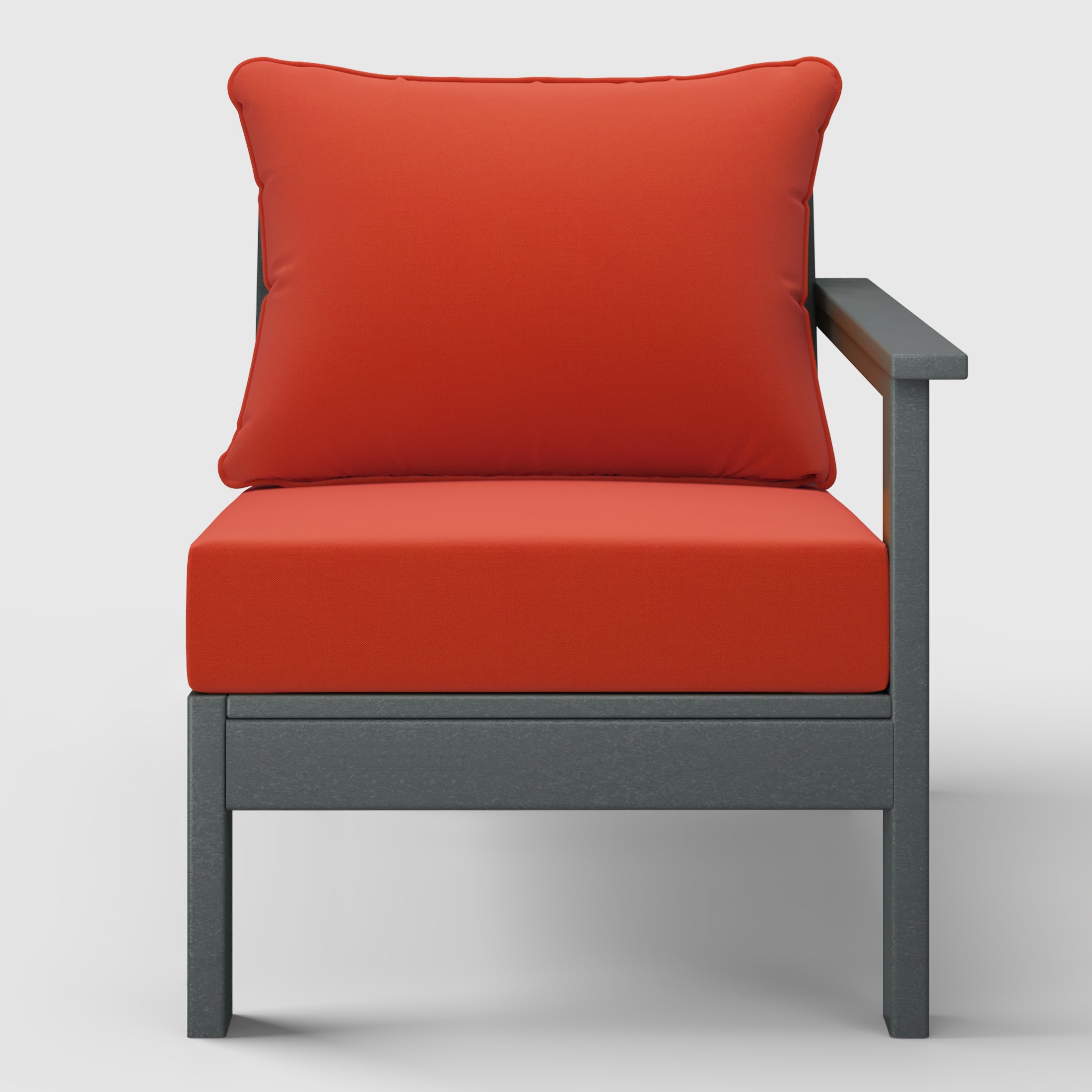 Portsmouth Outdoor Patio HDPE Right Arm Sectional Corner Club Chair with Patio Cushions