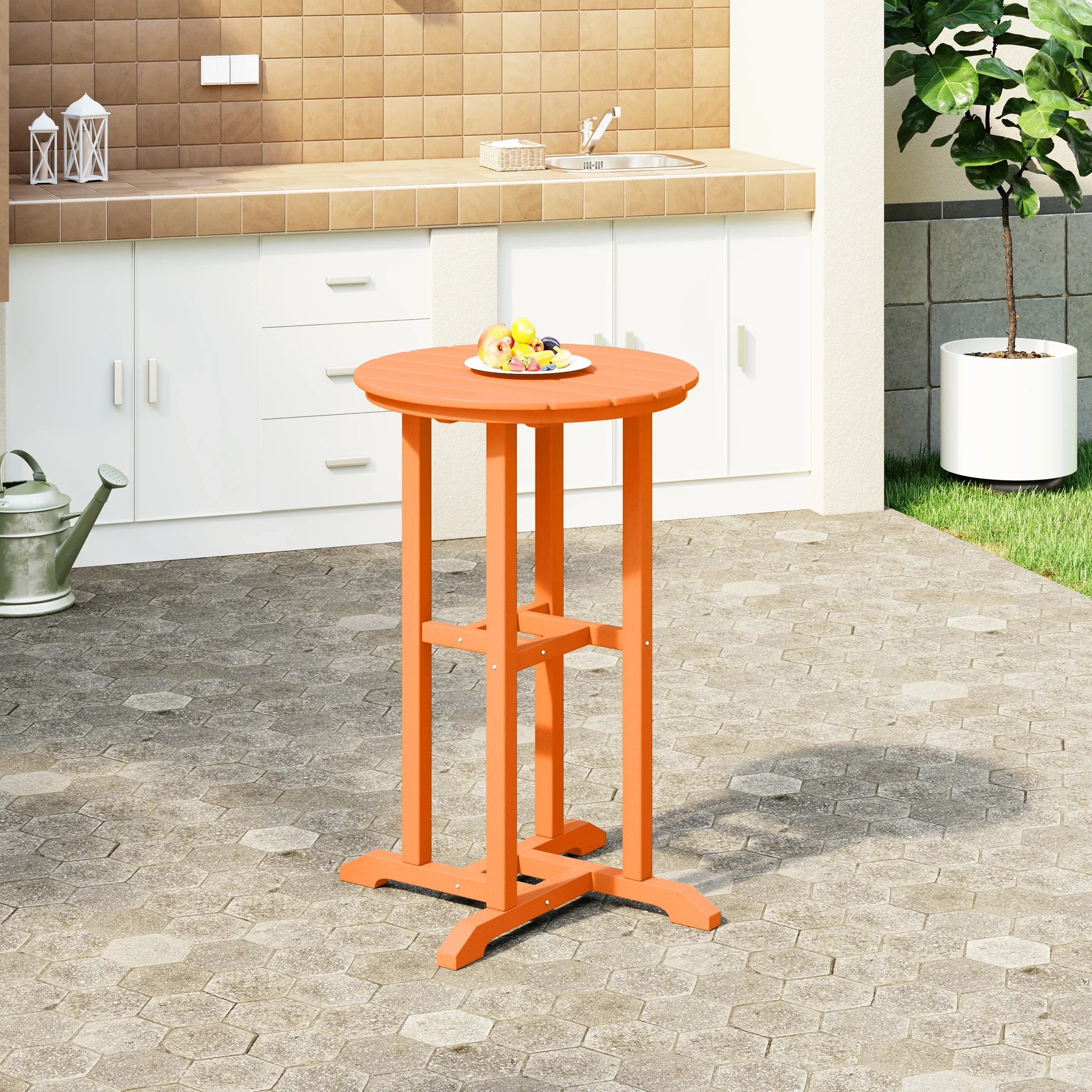 Paradise 37" Counter Height Round Outdoor Patio Bistro Bar Table