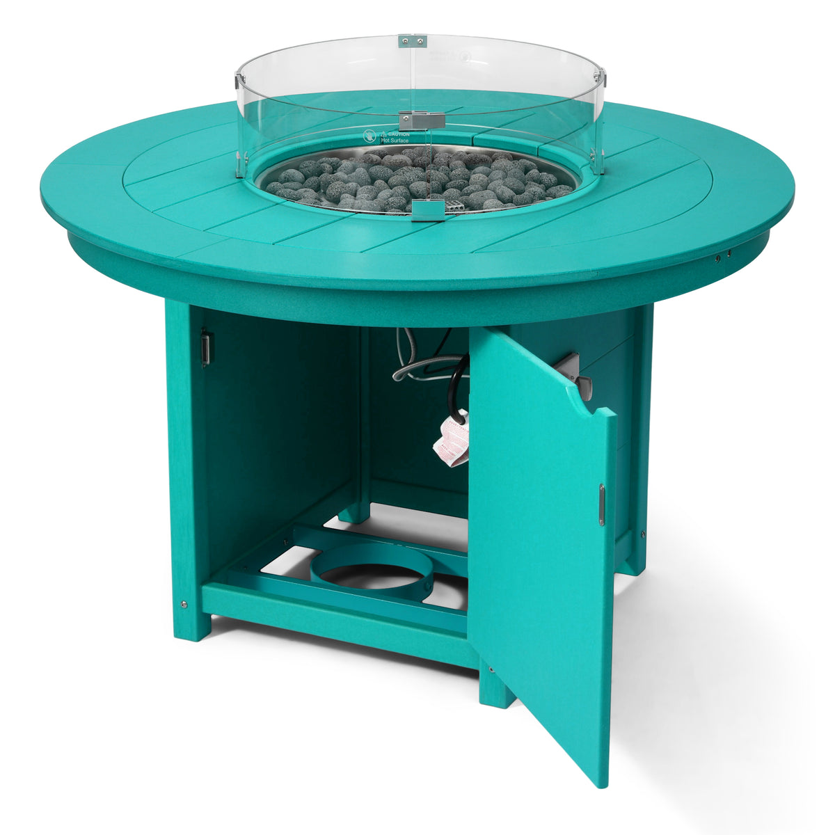 Sol 47" Modern Outdoor Patio Propane Gas Round Fire Pit Table