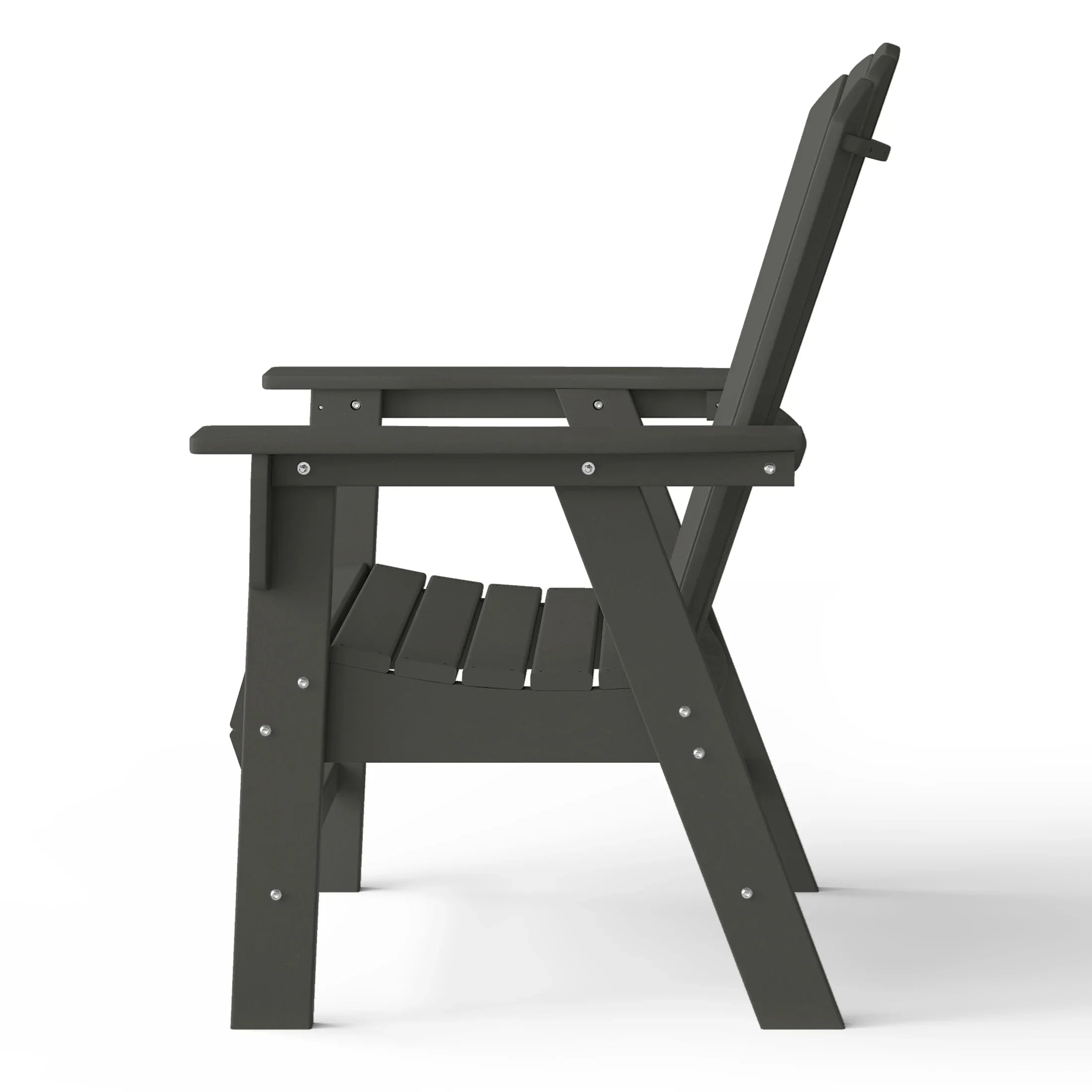 Portside Outdoor Patio Shell-back Adirondack Dining Chair Weather Resistant