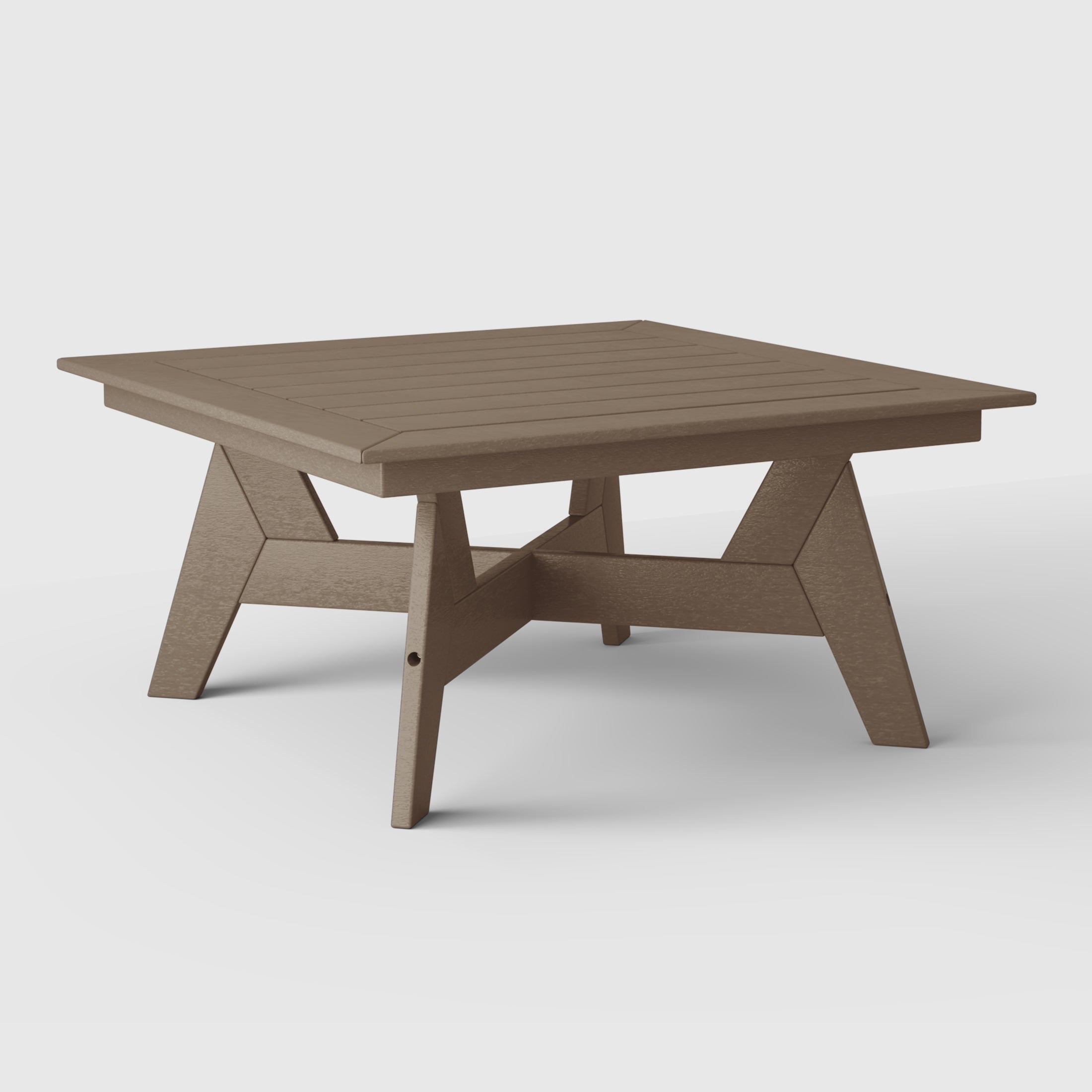 Portsmouth Modern Low Outdoor Patio Square HDPE Coffee Table