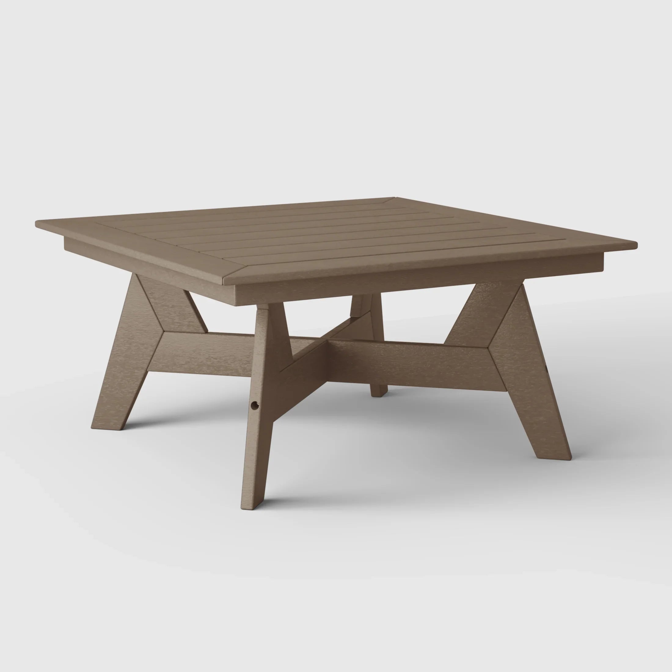 Portsmouth Modern Low Outdoor Patio Square HDPE Coffee Table