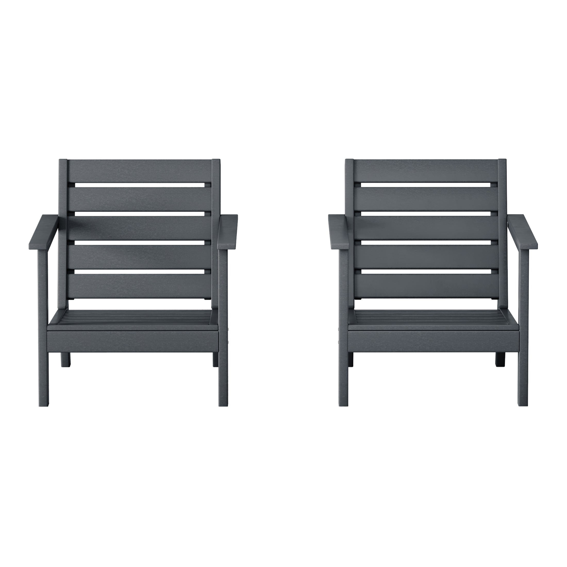 Portsmouth Outdoor Patio HDPE Deep Seating Armchair (Set of 2)