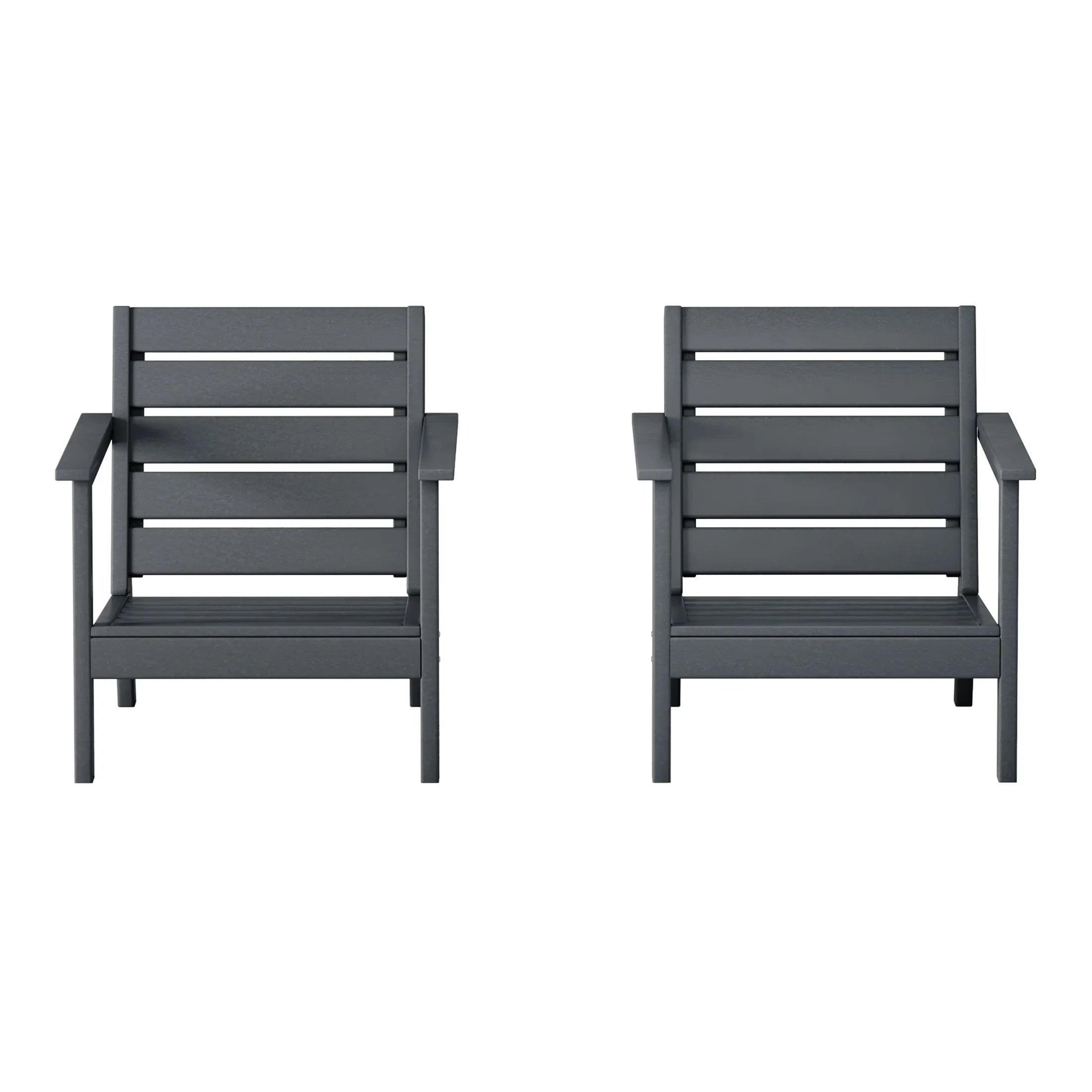 Portsmouth Outdoor Patio HDPE Deep Seating Armchair (Set of 2)