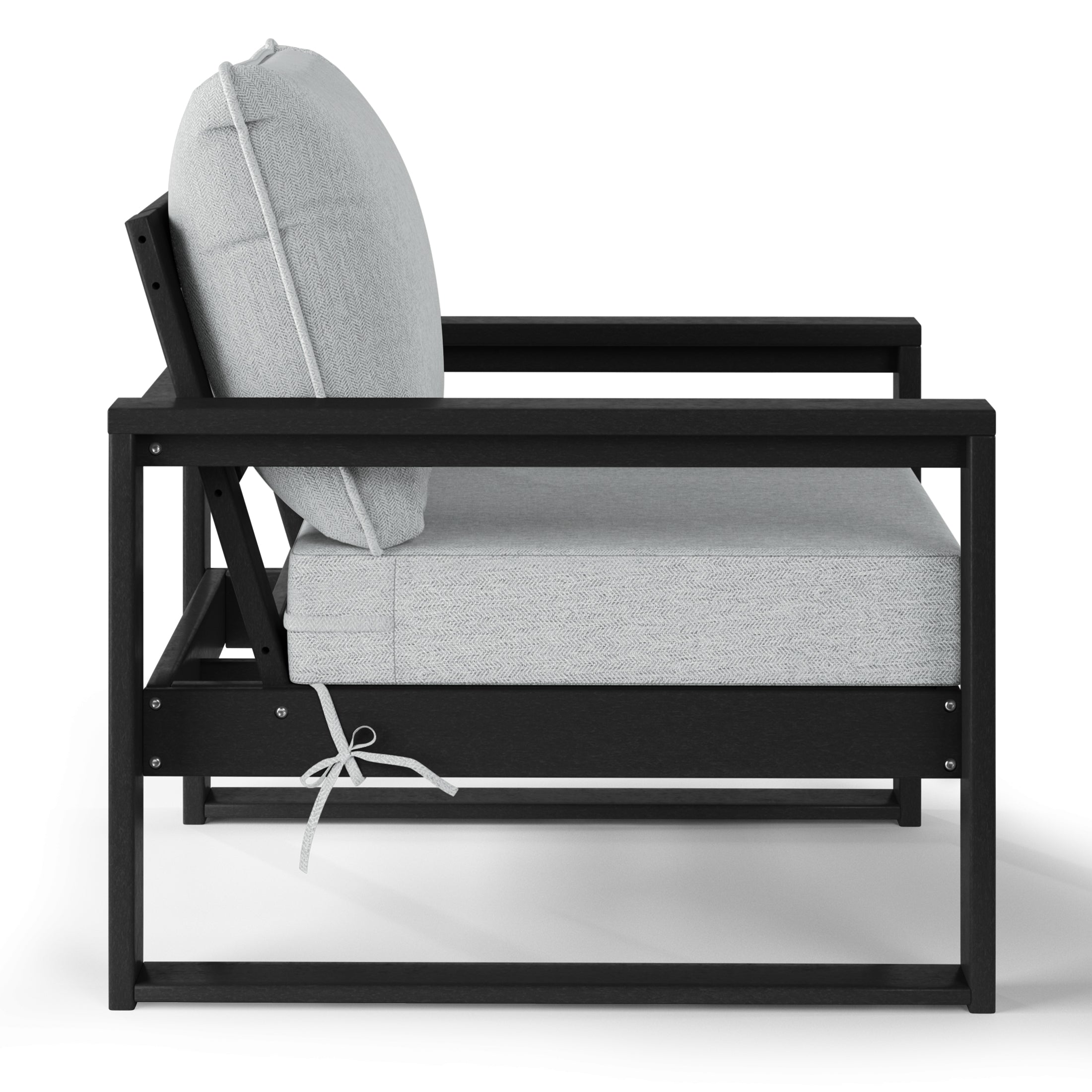 Rockaway Outdoor Modern HDPE Patio Club Chair with Waterproof Deep Seat Cushions