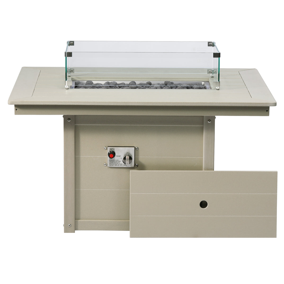 Sol 46" Modern Outdoor 55,000 BTU Patio Gas Propane Rectangle Deck Fire Pit Table