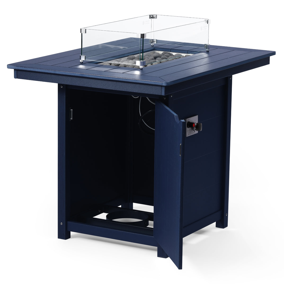 Sol 46" Modern Outdoor Patio Gas Propane Rectangle Fire Pit Table