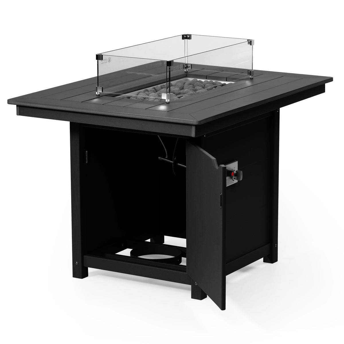 Sol 46" Modern Outdoor Patio Gas Propane Rectangular Fire Pit Table
