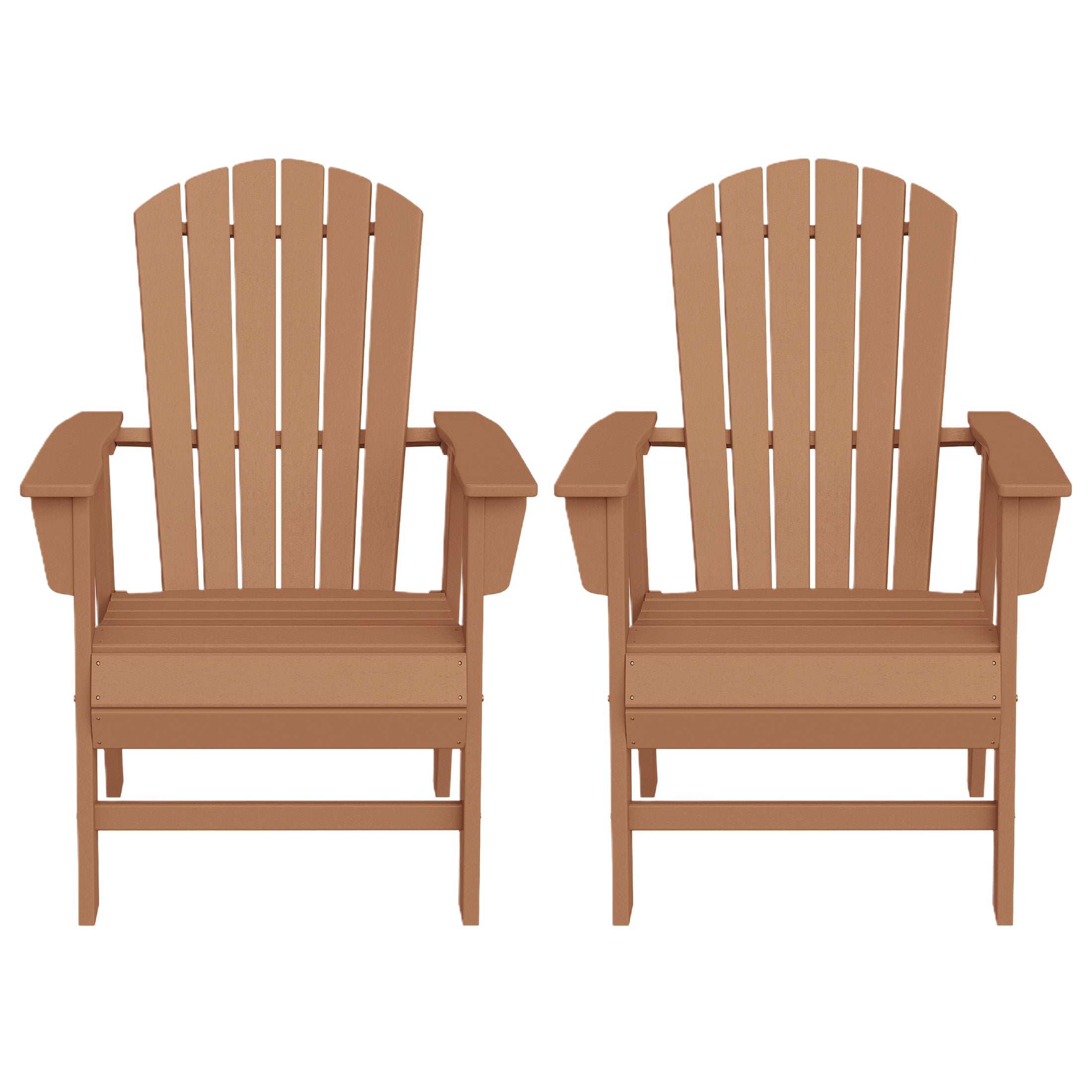 Portside Outdoor Modern HDPE Adirondack Patio Dining Chairs (Set of 2)