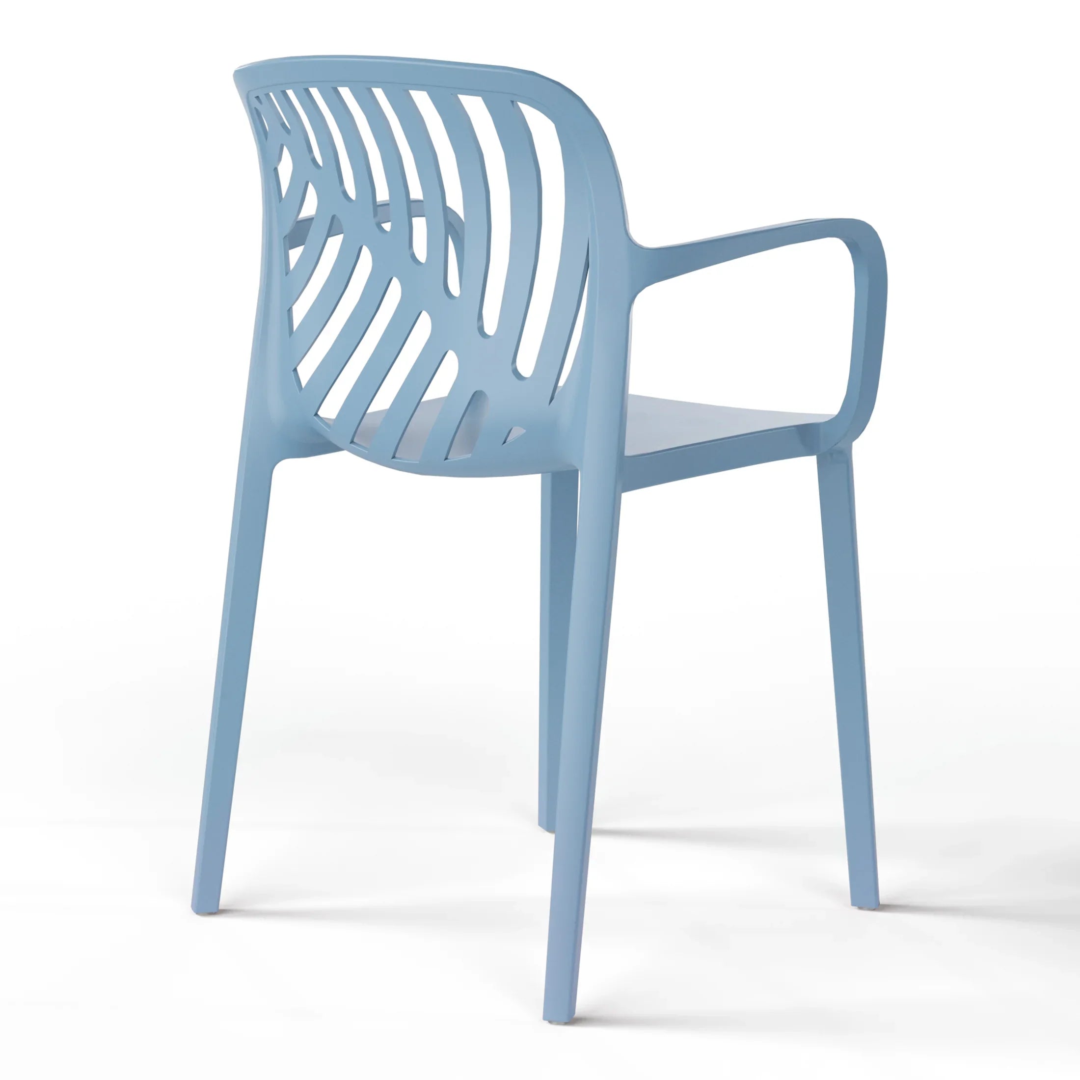 Sunshine Outdoor Modern Stackable Patio Dining Armchairs (Set of 2)