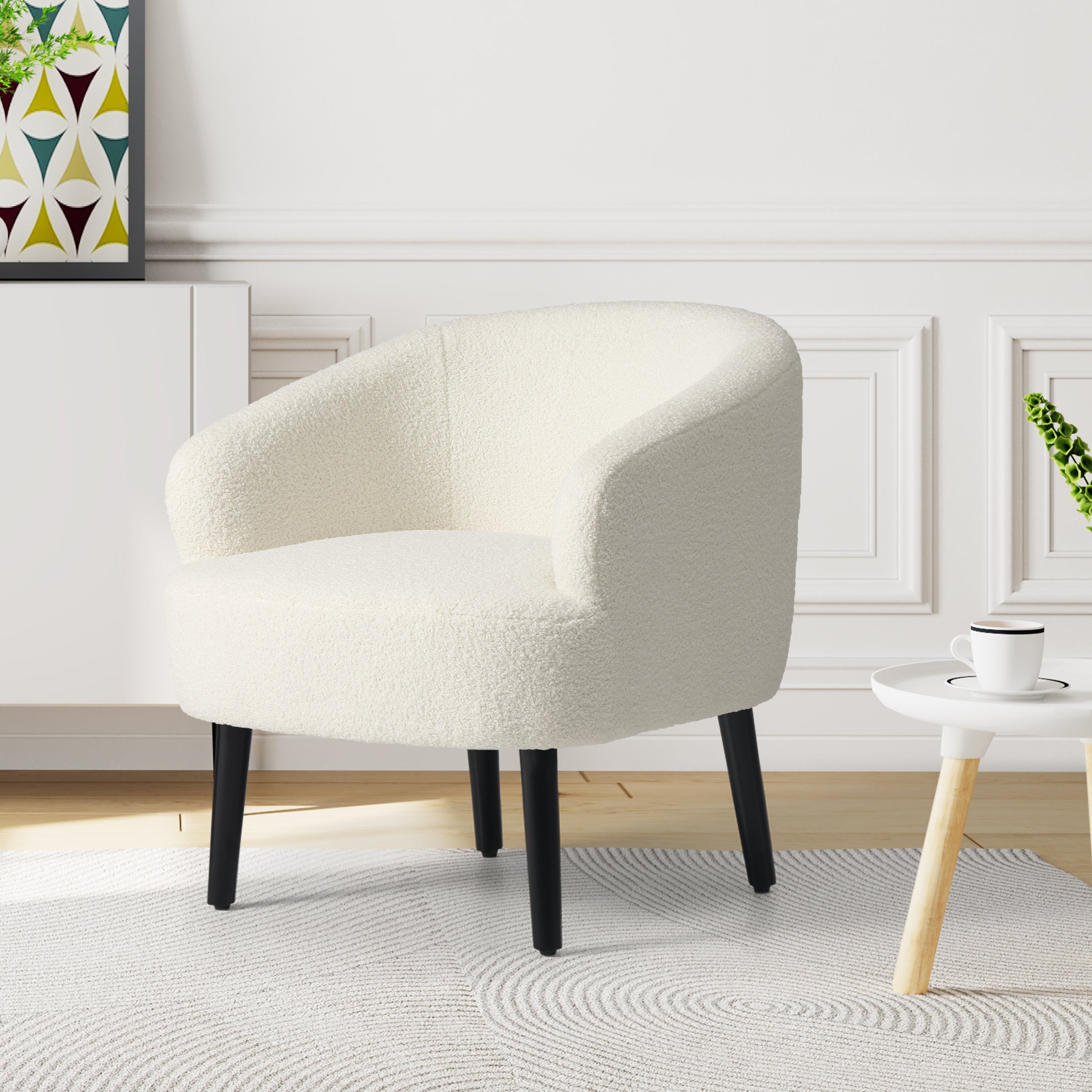 Celine 29" Wide Mid Century Modern Club Barrel Accent Armchair