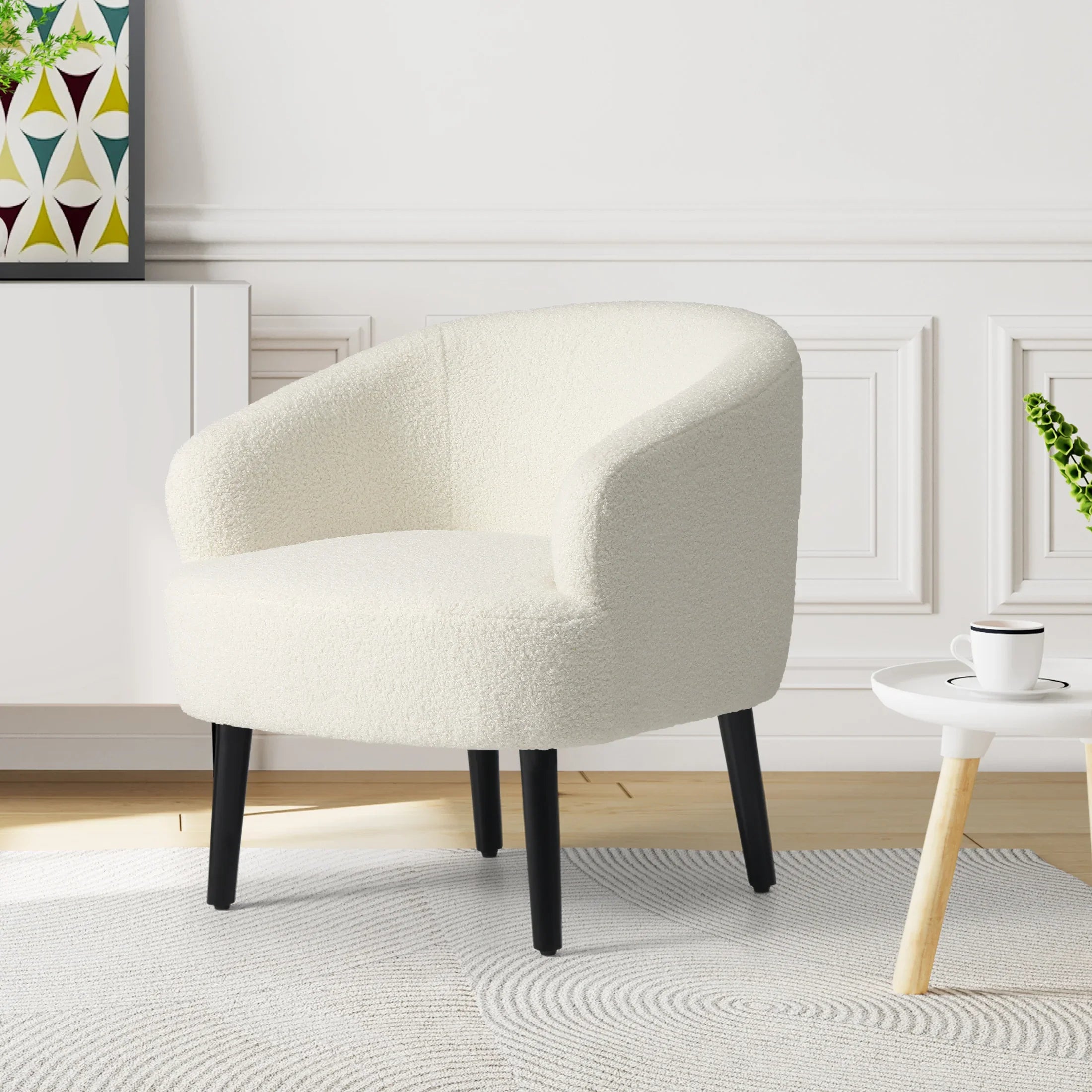 Celine 29" Wide Mid Century Modern Club Barrel Accent Armchair