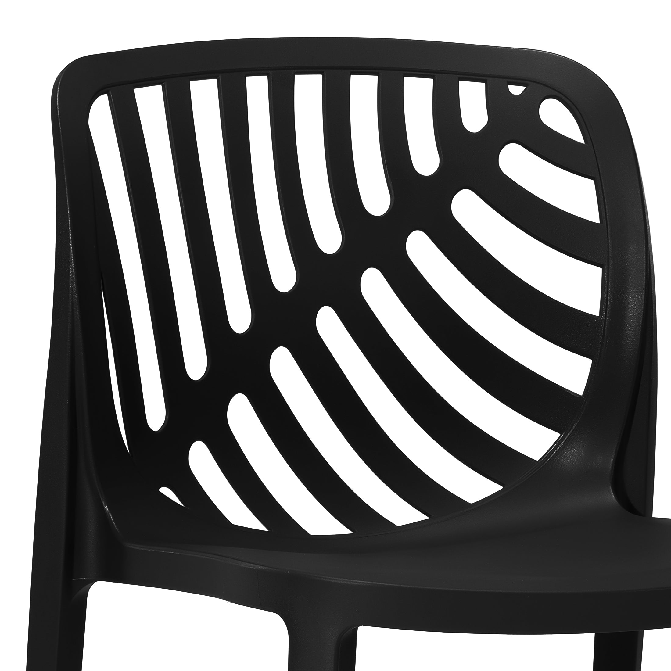 Sunshine Outdoor Modern Stackable Polypropylene Plastic Patio Bistro Dining Side Chairs (Set of 2)