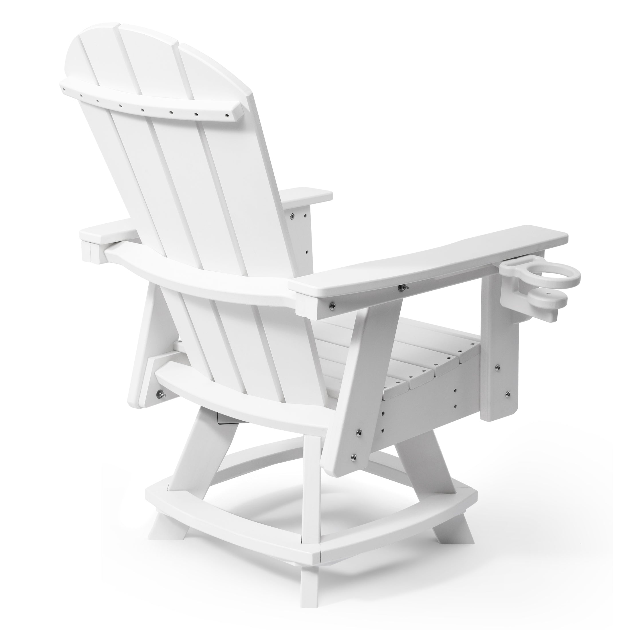 Paradise Outdoor HDPE Swivel Adirondack Patio Dining Chair With Cup Holder