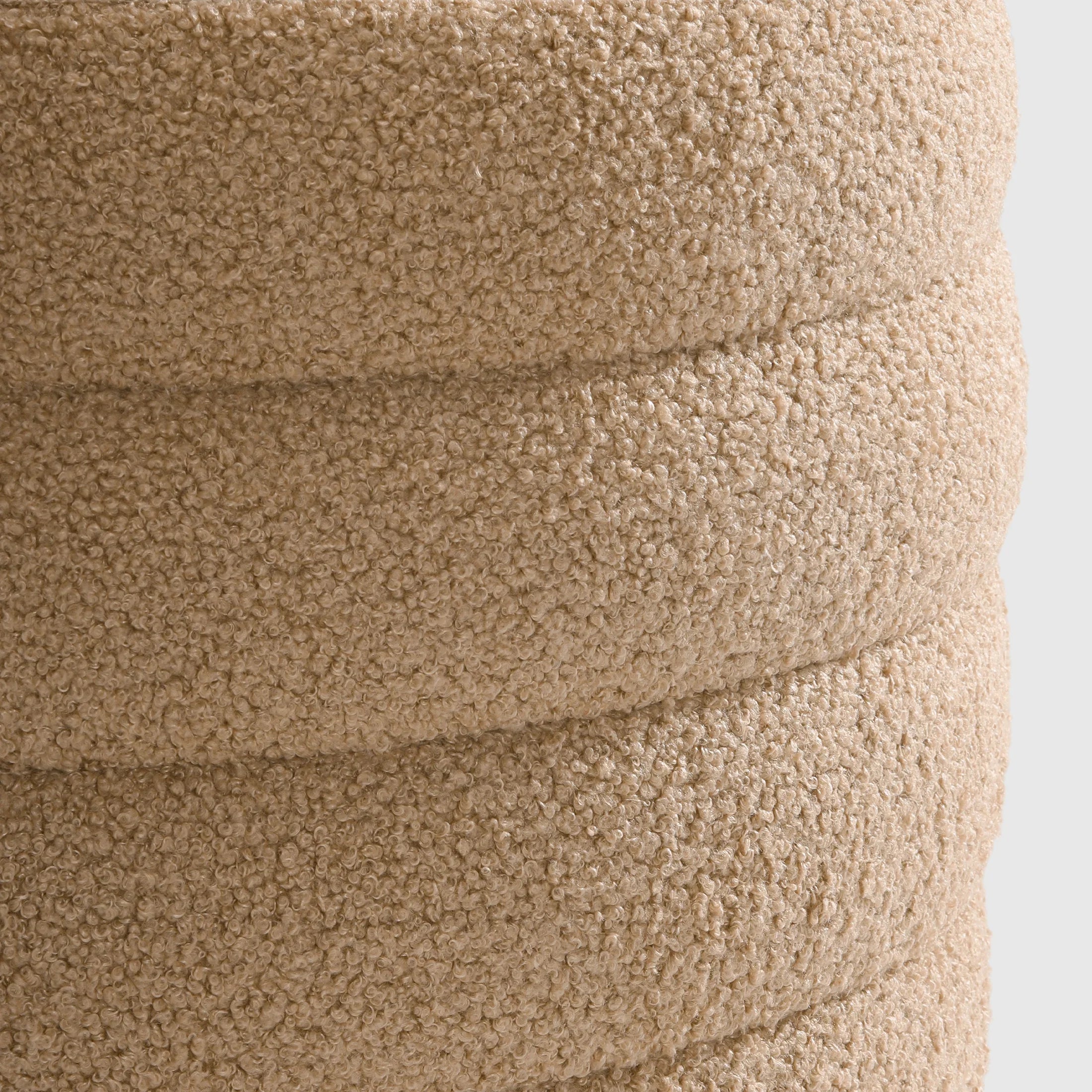 Celine Mid-Century Modern Faux Sherpa Round Storage Ottoman