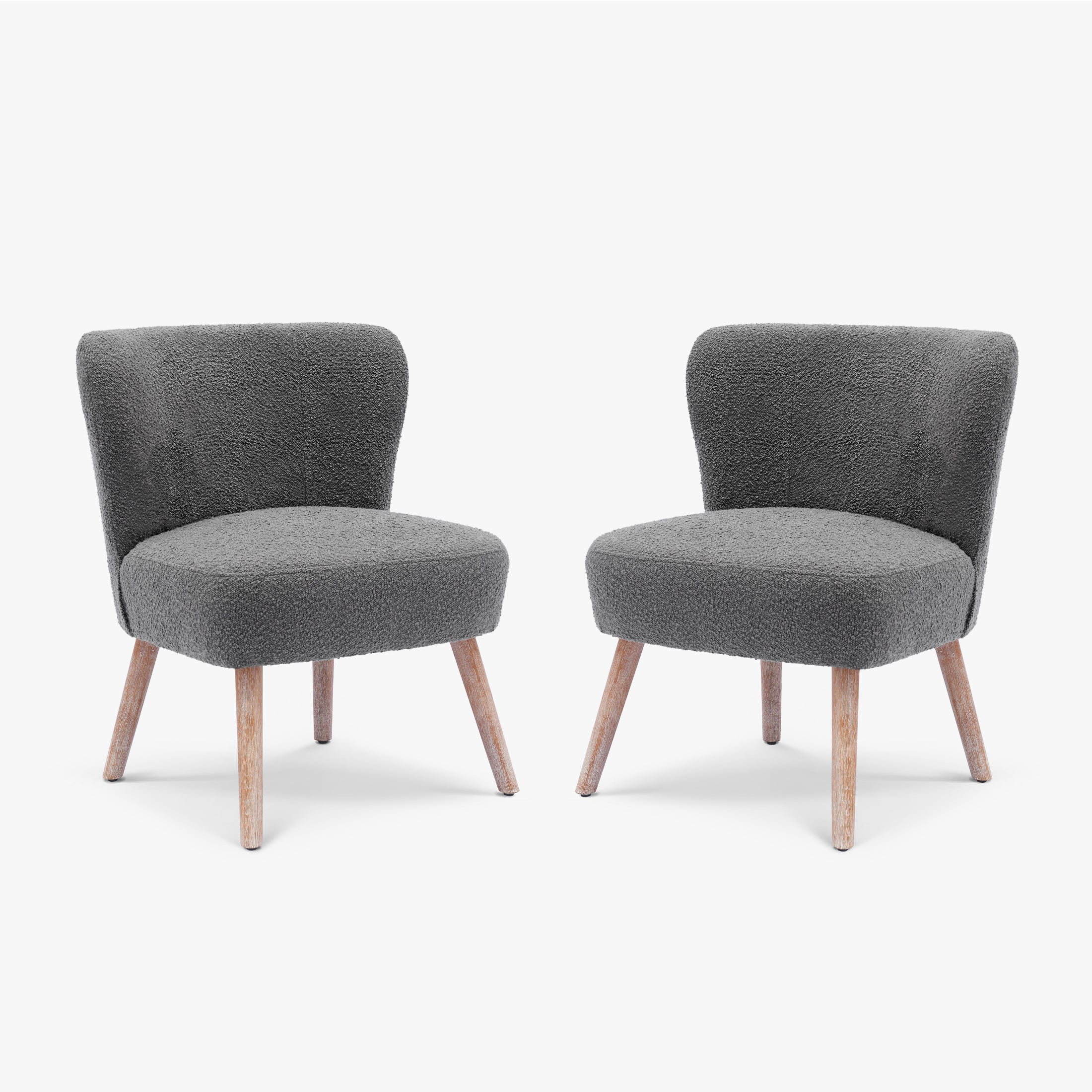Amélie 25" Wide Upholstered Boucle Accent Chairs Set of Two