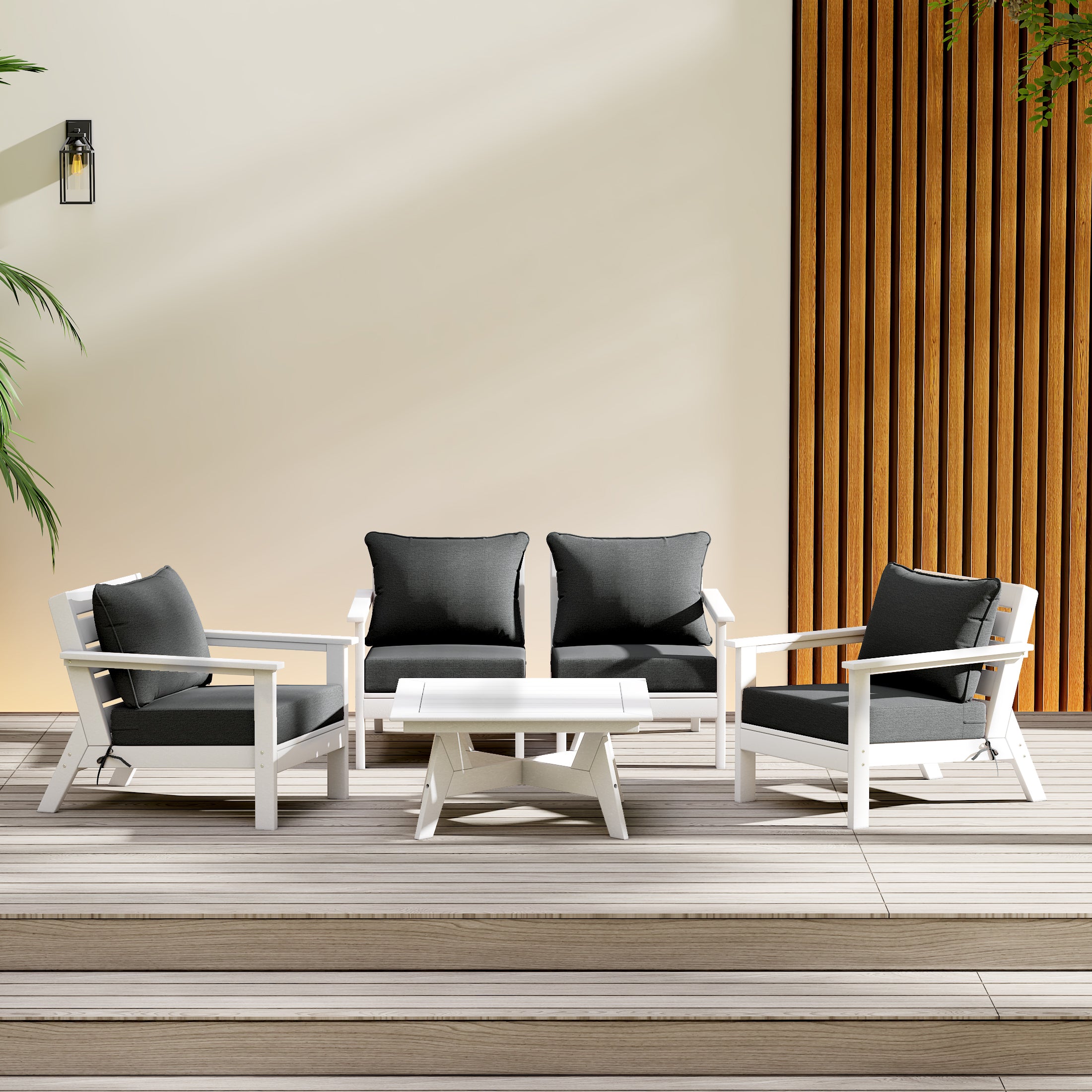 Portsmouth Outdoor 5-Piece Modular Sectional Patio Furniture Sofa Set