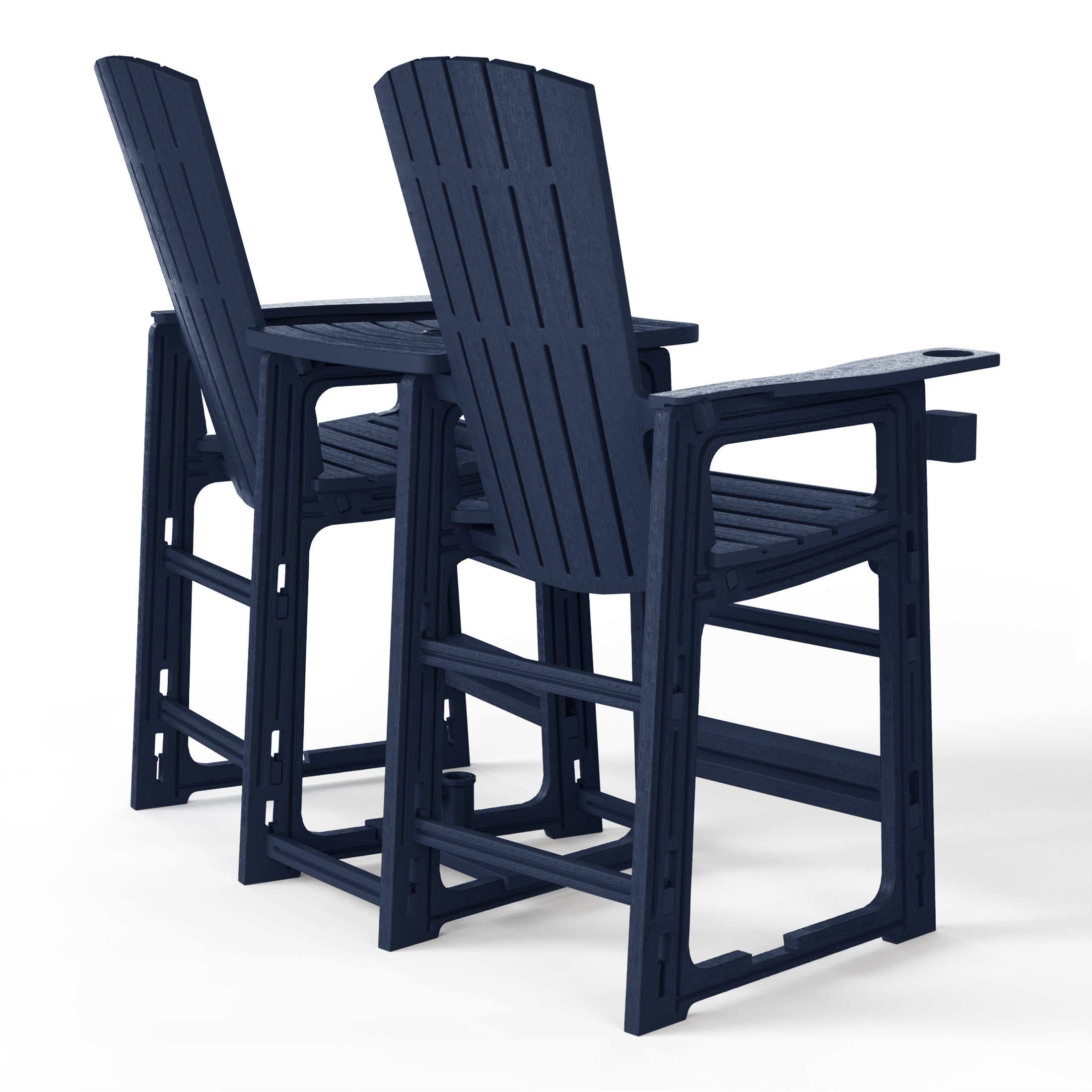Cayman Outdoor Tall Adirondack Chairs With Connecting Table Tray (Set of 2)