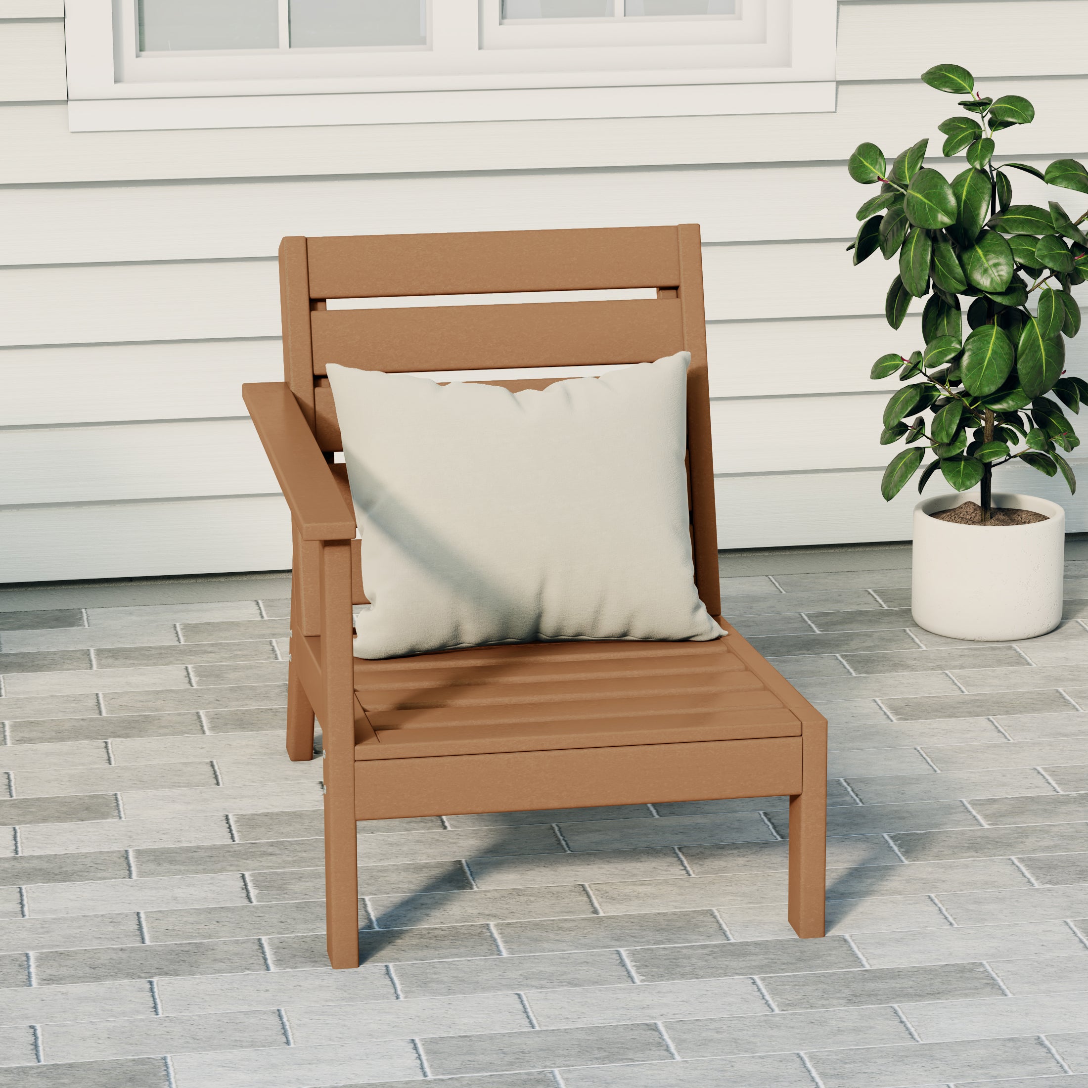 Portsmouth Outdoor Patio HDPE Left Arm Facing Deep Seating Corner Chair