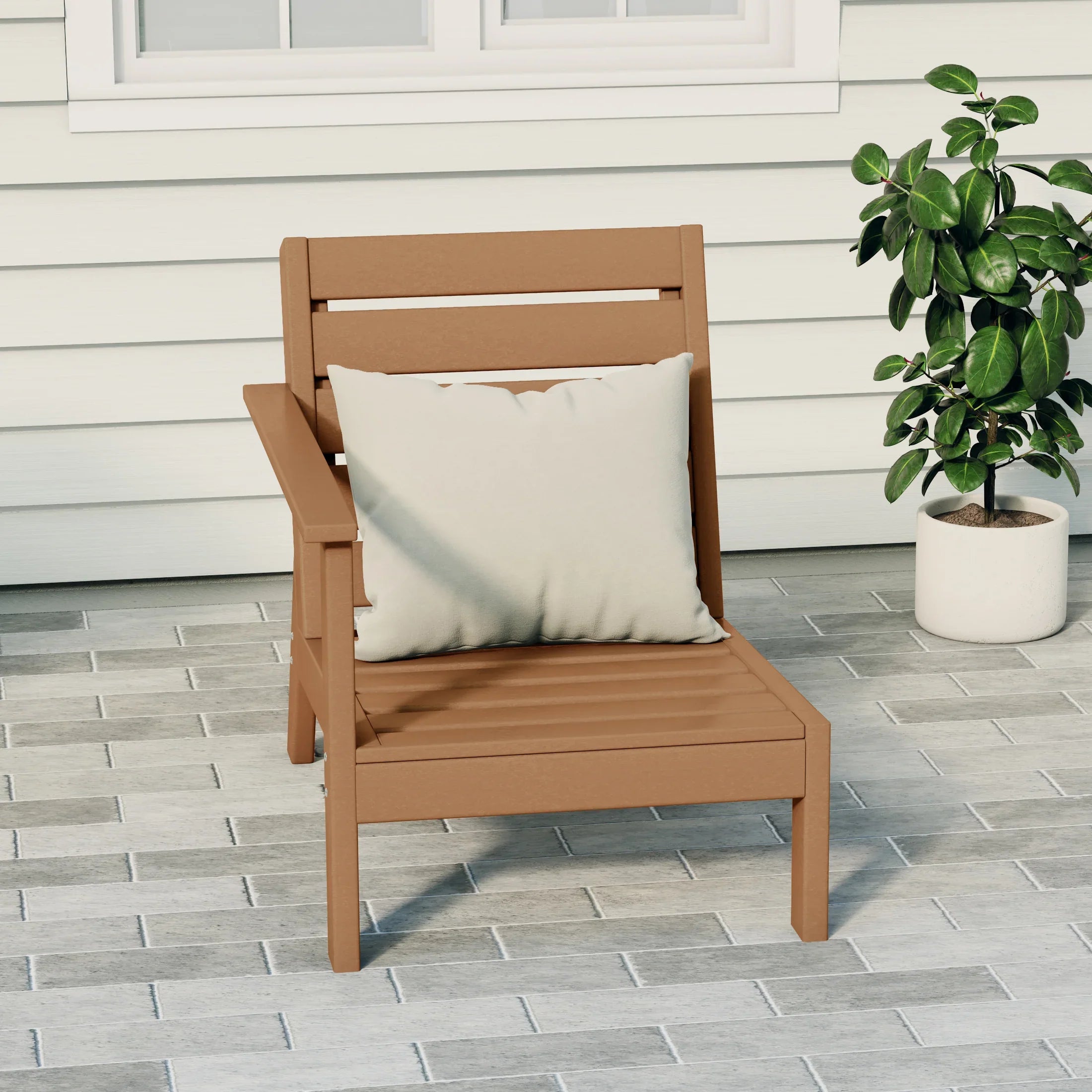 Portsmouth Outdoor Patio HDPE Left Arm Facing Deep Seating Corner Chair