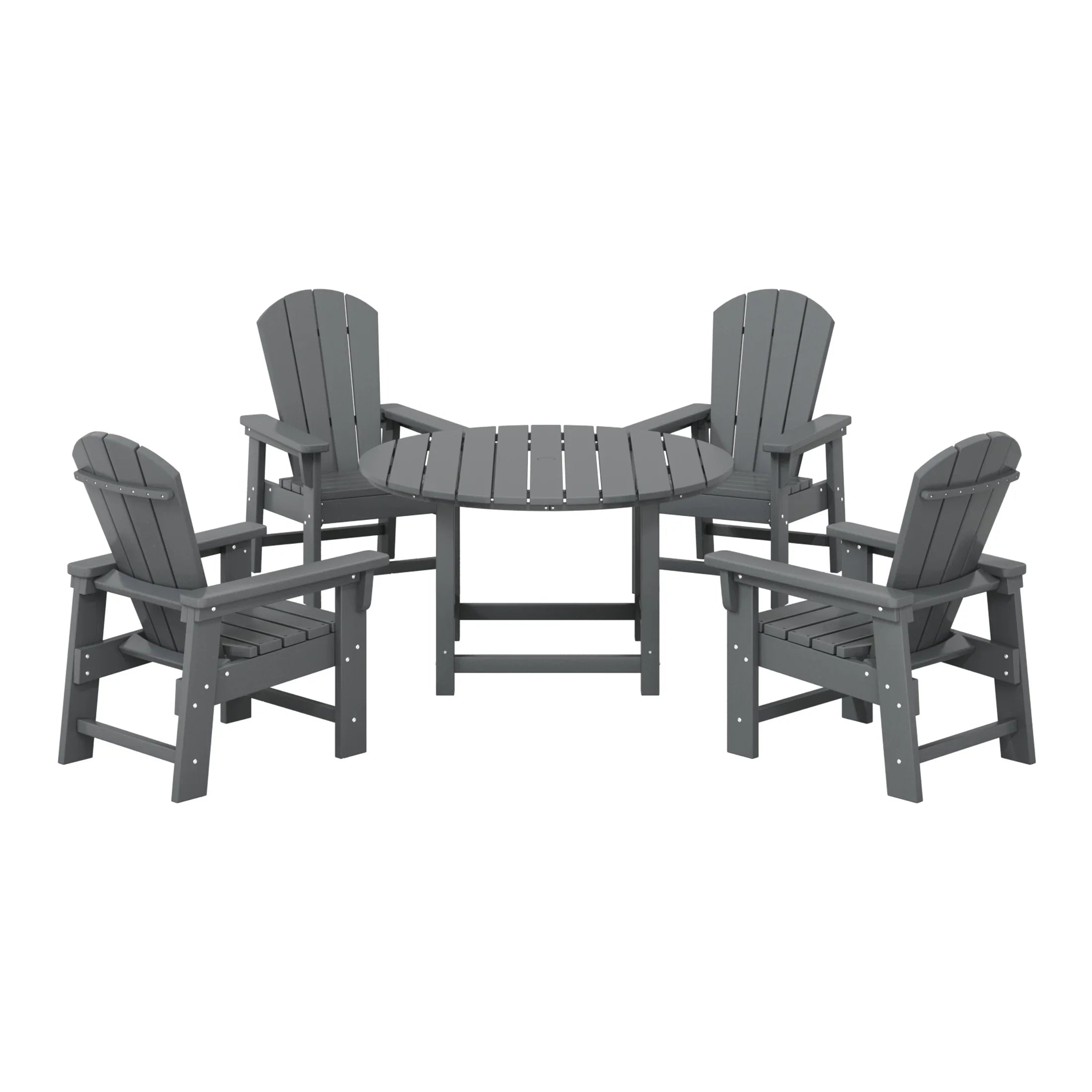 Paradise Kids 5-Piece HDPE Outdoor Patio Round Dining Table and Chairs Set