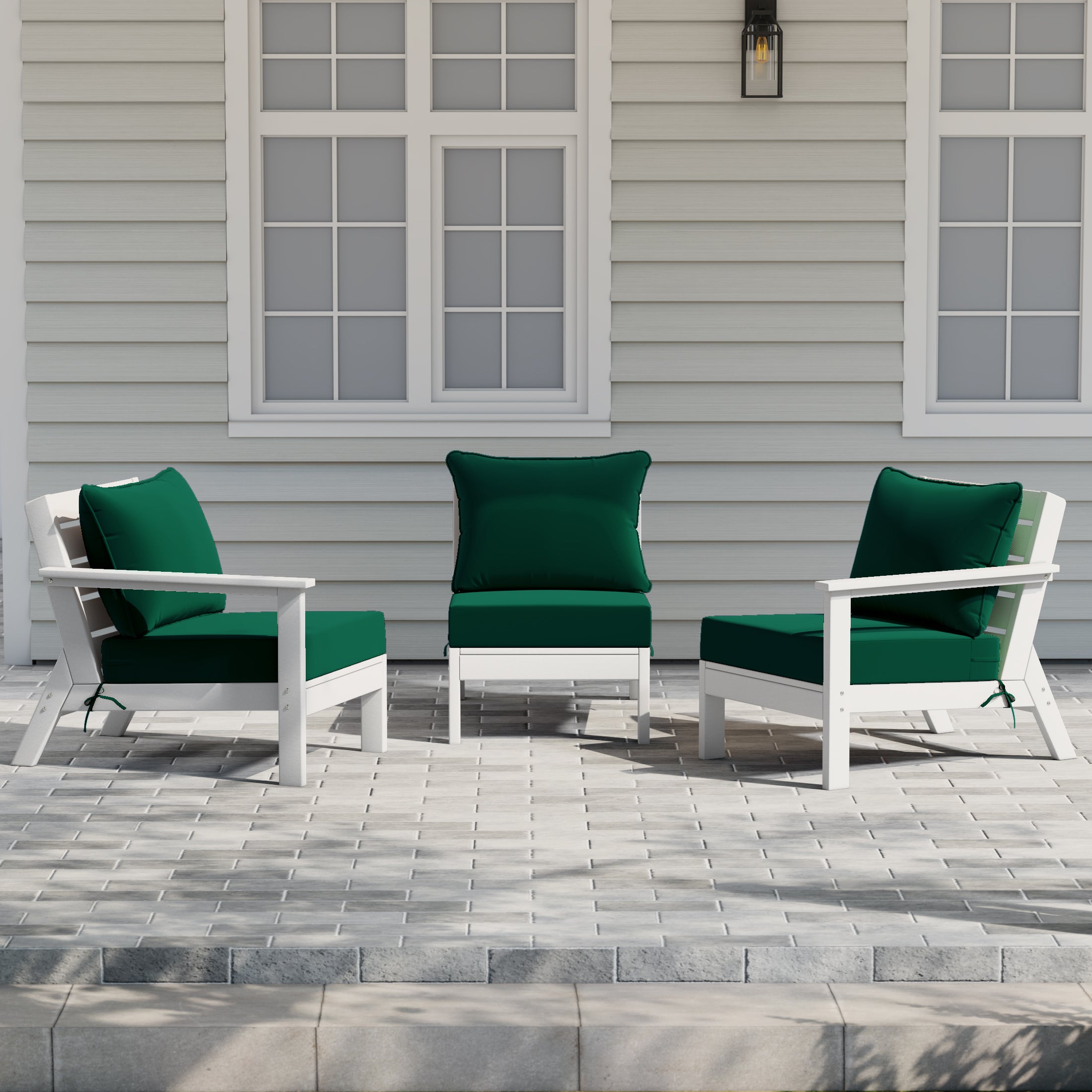 Portsmouth Outdoor Patio HDPE Sectional Sofa with Patio Cushions