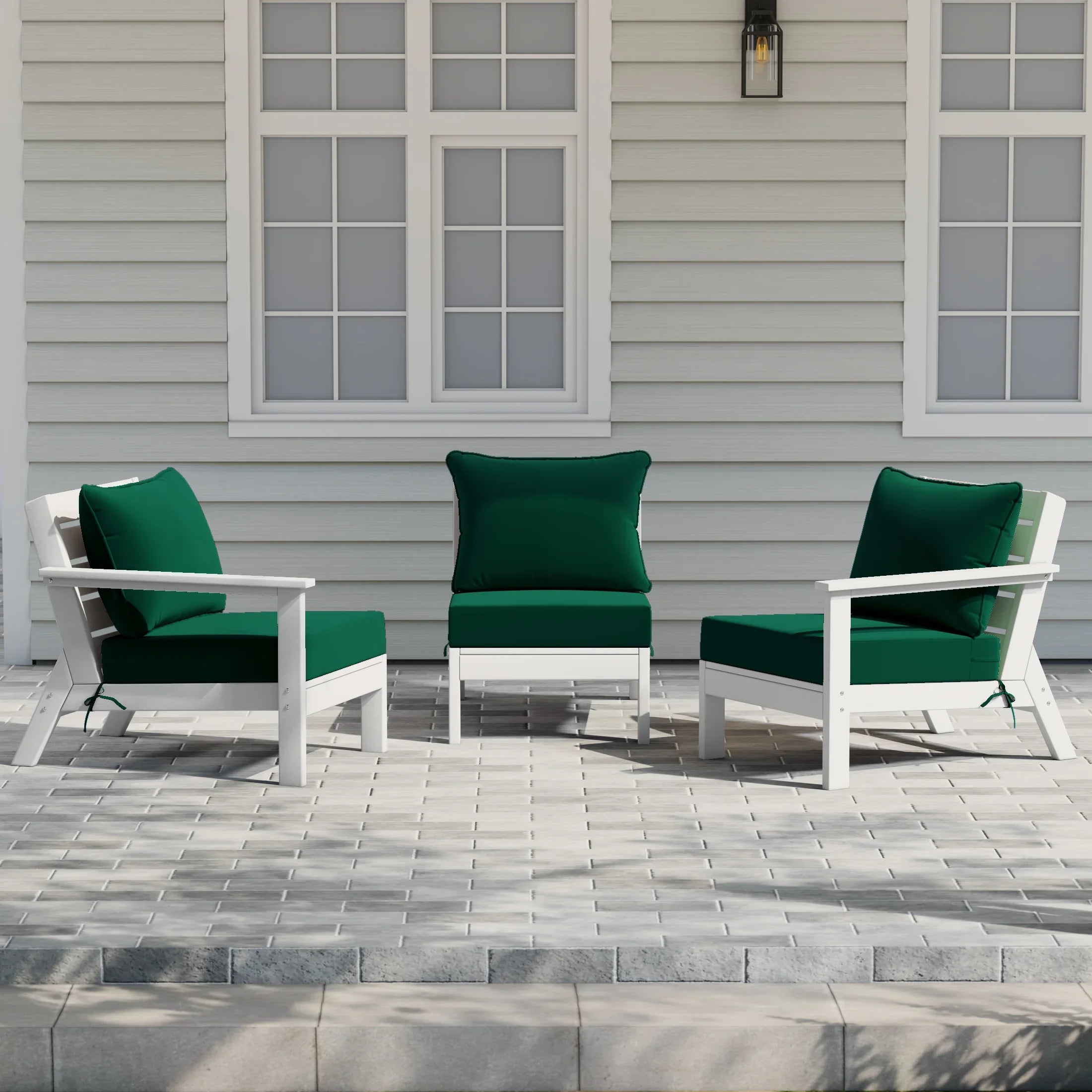 Portsmouth Outdoor Patio HDPE Sectional Sofa with Patio Cushions
