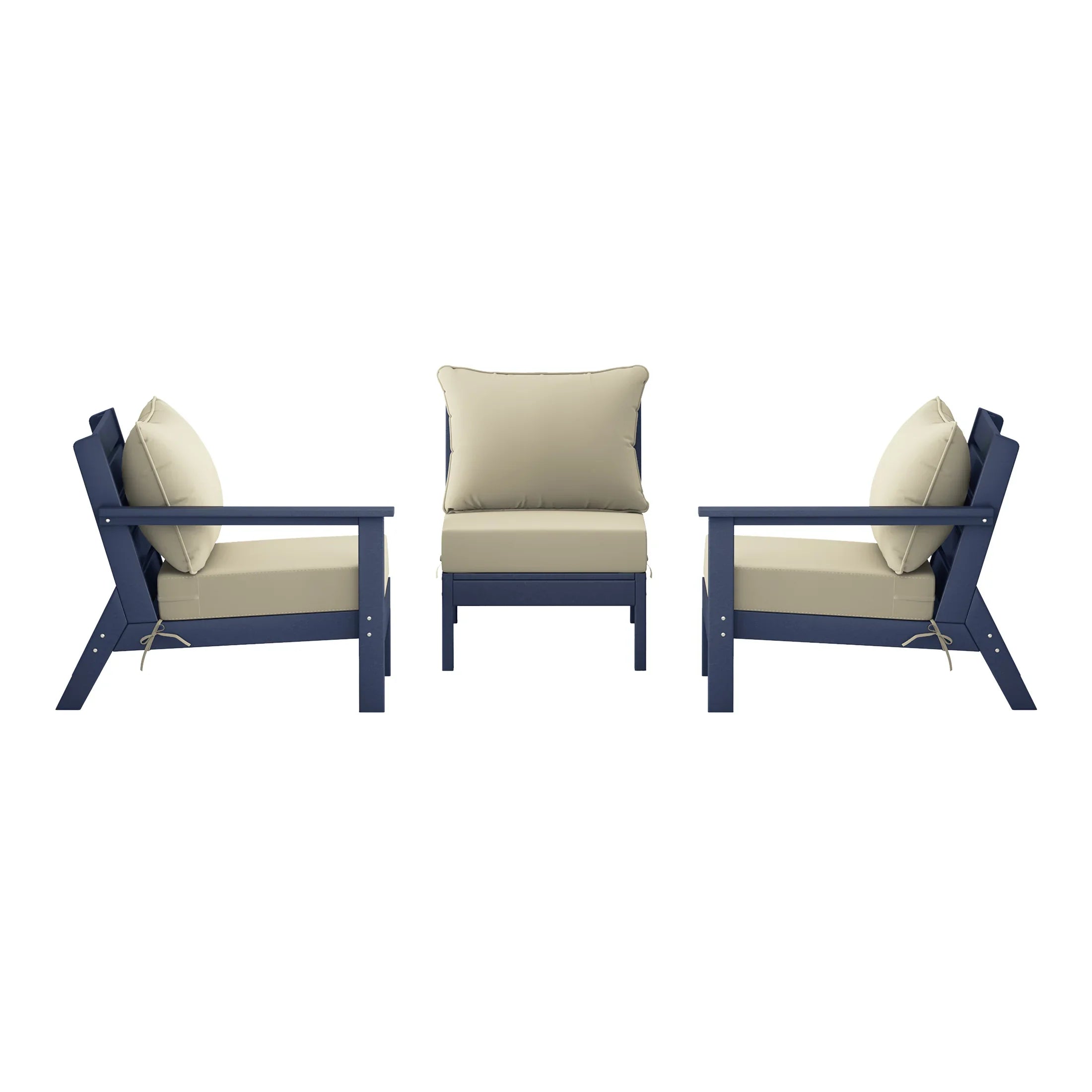 Portsmouth Outdoor Patio HDPE Sectional Sofa with Patio Cushions