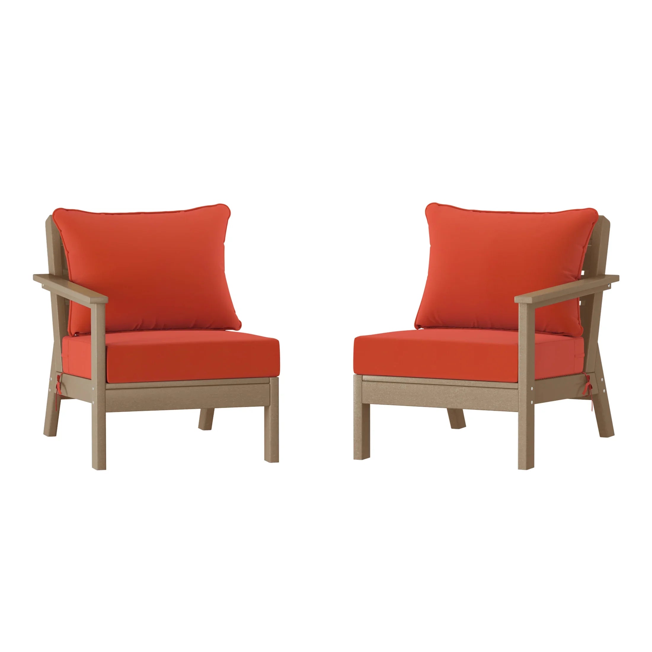 Portsmouth Outdoor Patio HDPE Loveseat Sofa with Patio Cushions