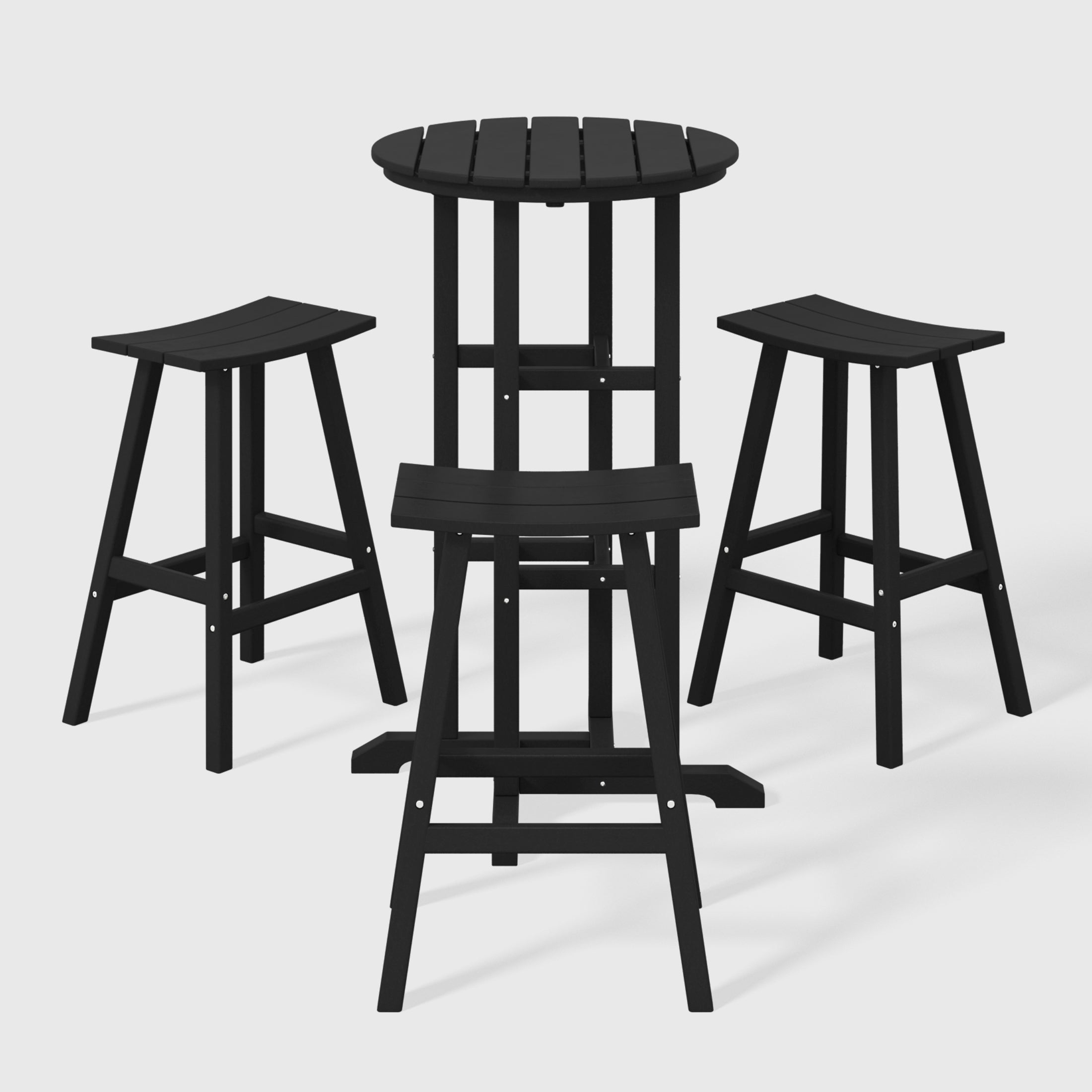 Paradise Outdoor Patio Bar Height Table and Bar Stool 4-Piece Dining Set