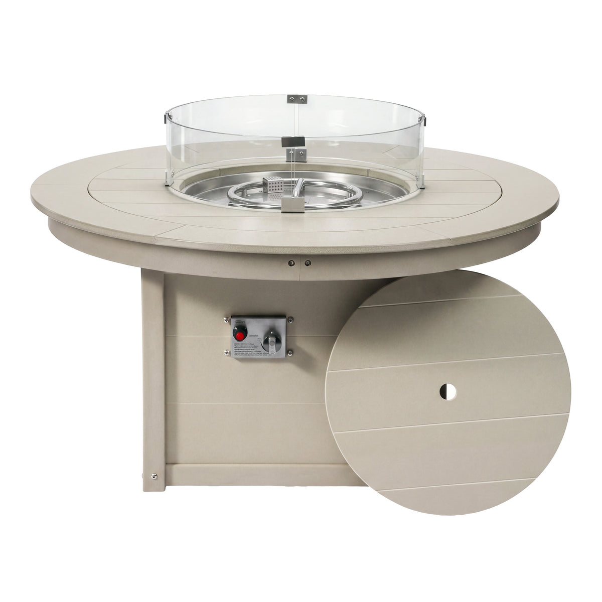 Sol 47" Modern Outdoor 55,000 BTU Patio Propane Round Fire Pit Table