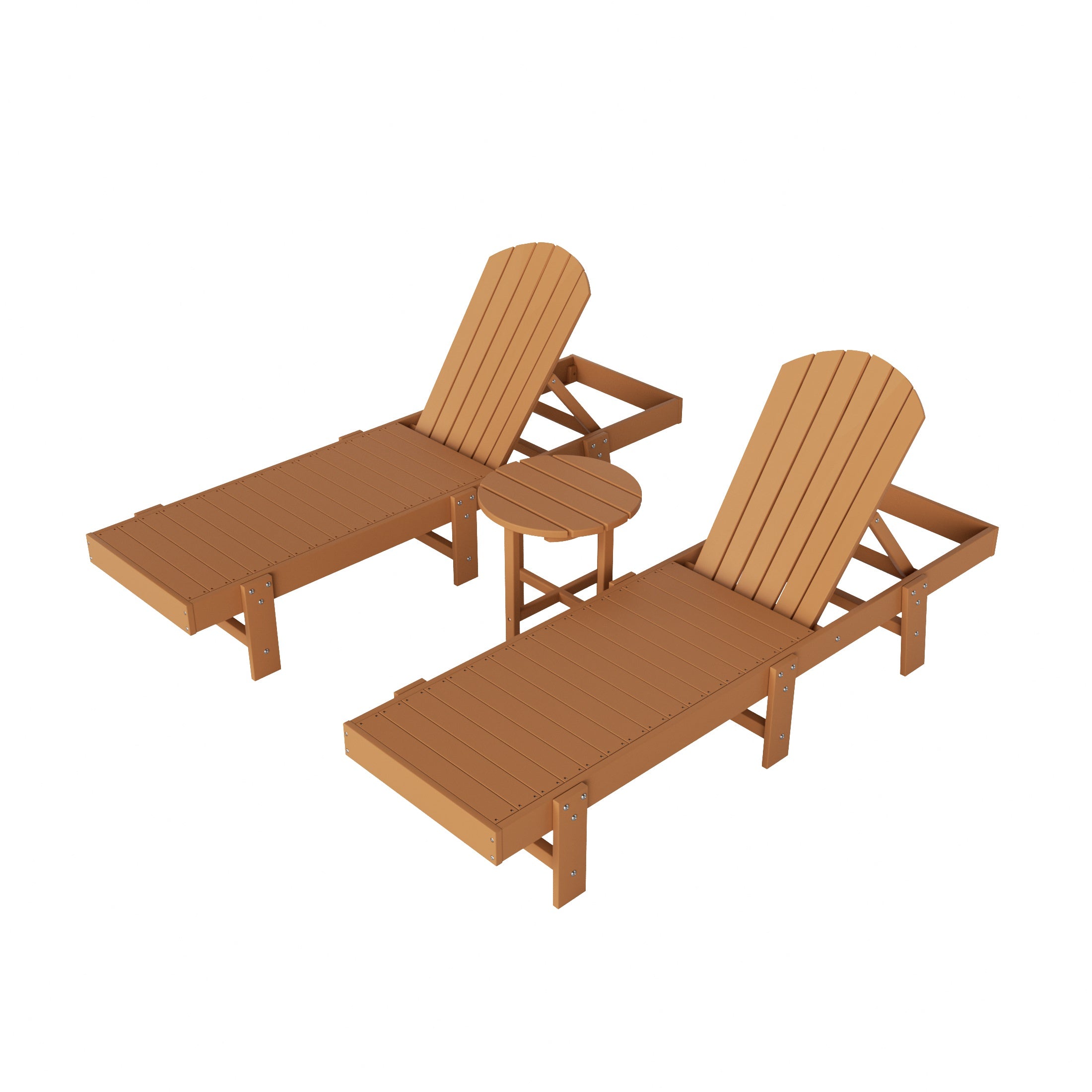 Portside 3 Piece Adirondack Poly Reclining Chaise Lounge