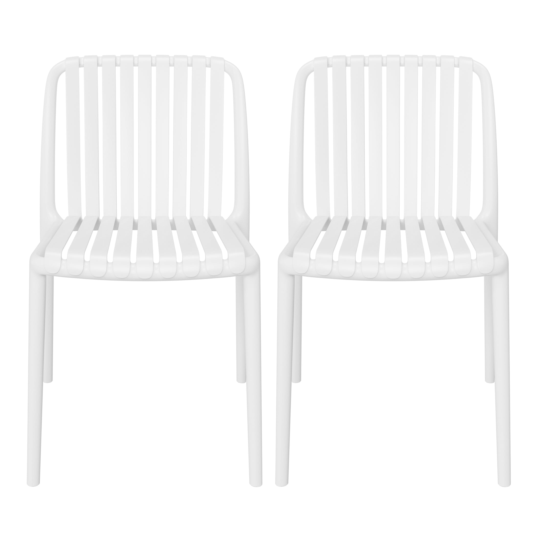 Sunshine Outdoor Stackable Polypropylene Plastic Dining Side Chairs (Set of 2)
