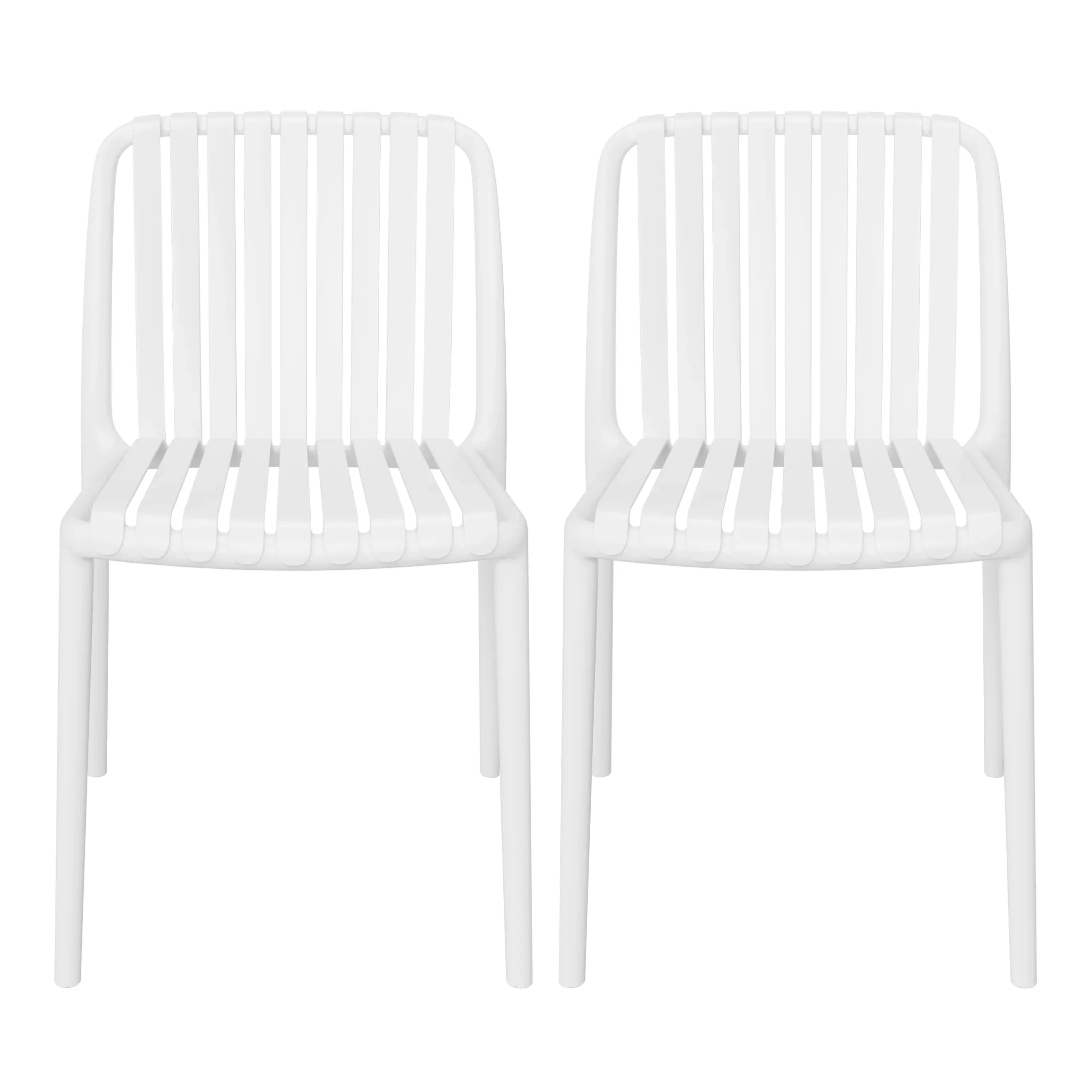 Sunshine Outdoor Stackable Polypropylene Plastic Dining Side Chairs (Set of 2)