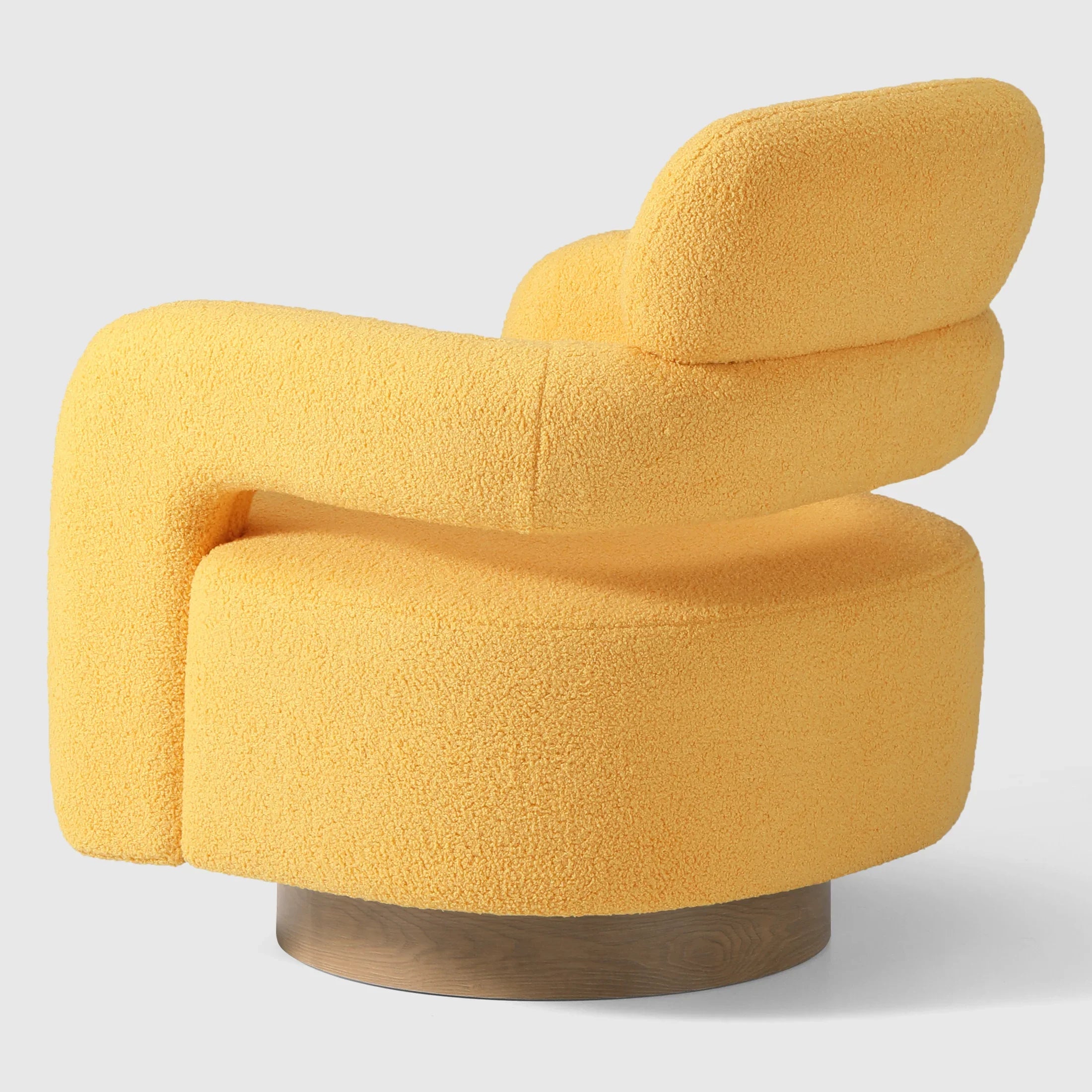 Celine Mid-Century Modern Sherpa Swivel Barrel Accent Chair