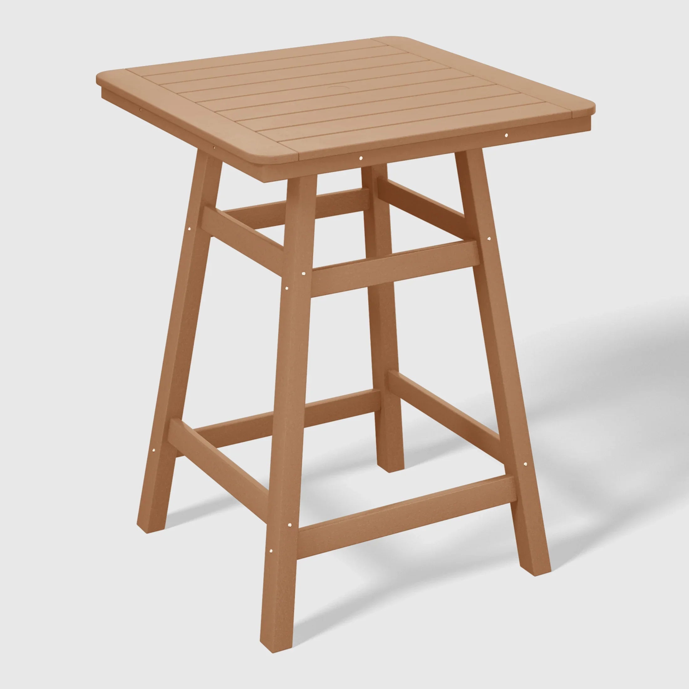 Paradise 30" Square Outdoor Patio Counter High Bistro Bar Table With Umbrella Hole