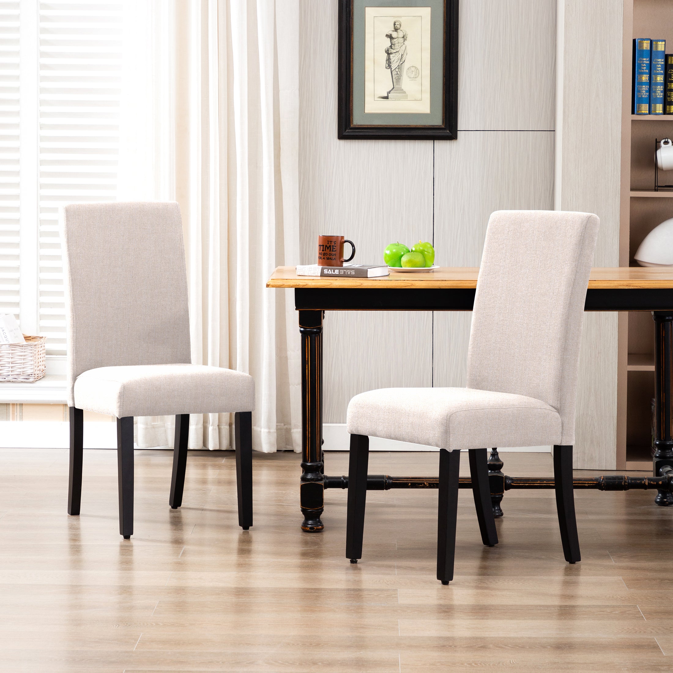 Adison Linen fabric tufted upholstered dining chair