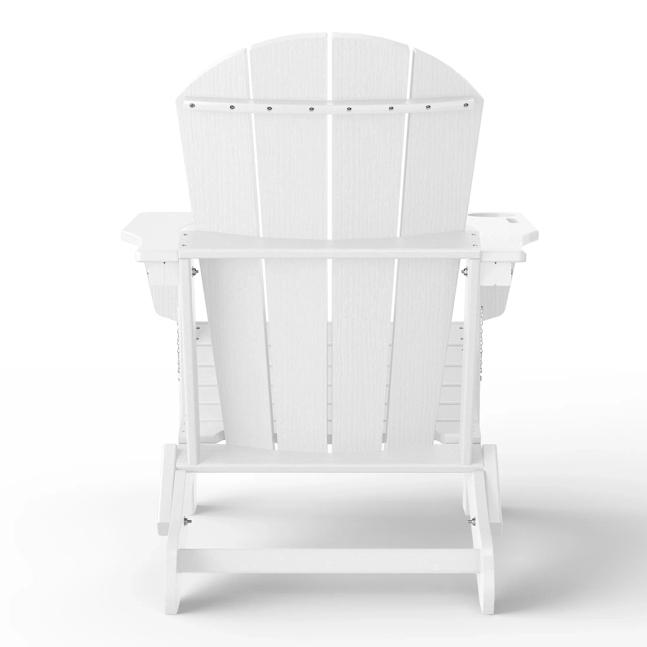 Rockport Outdoor Patio HDPE Resin Folding Adirondack Chairs With Cup Holder and Phone Holder (Set of Four)