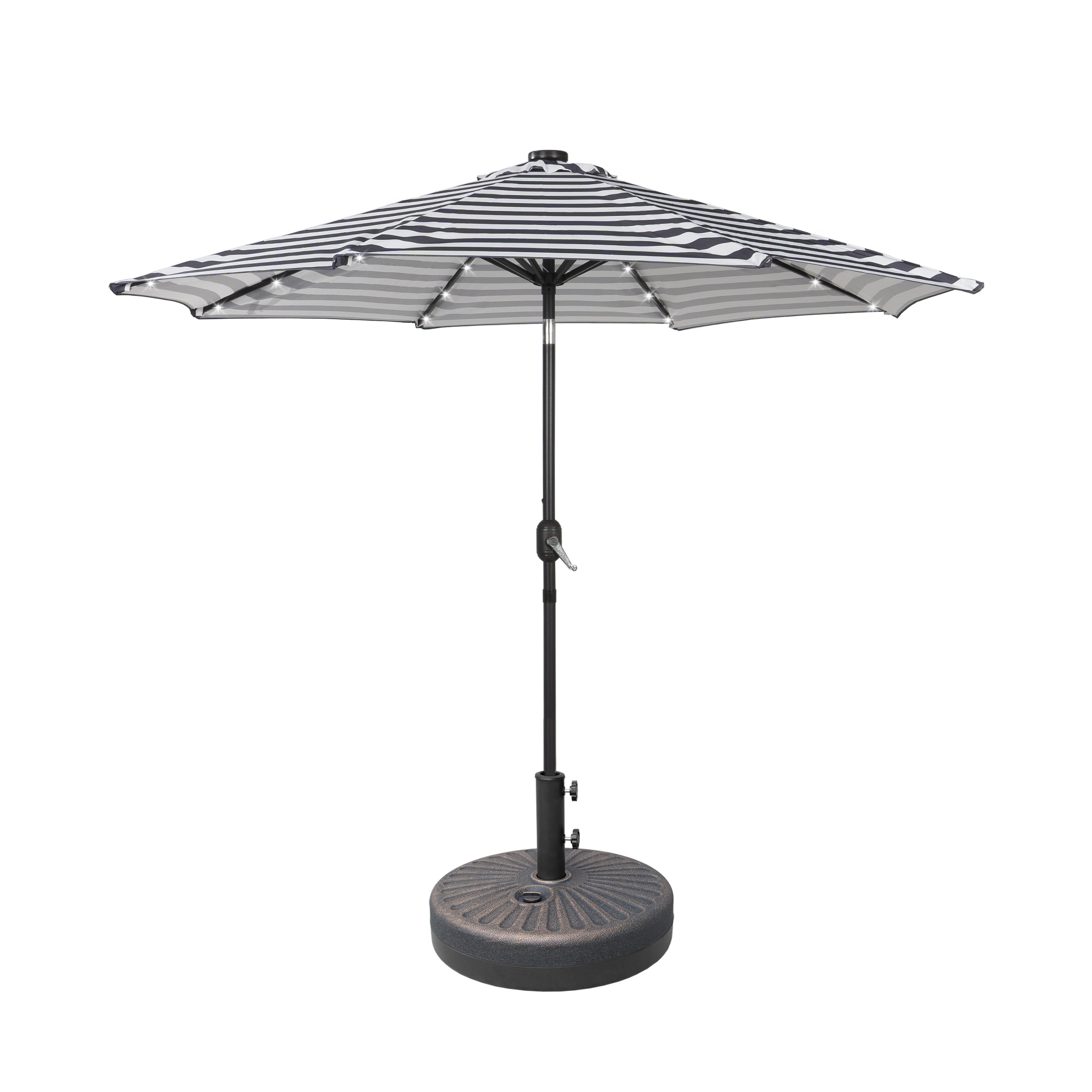 Westlake 9 ft. Patio Solar LED Market Patio Umbrella with Base