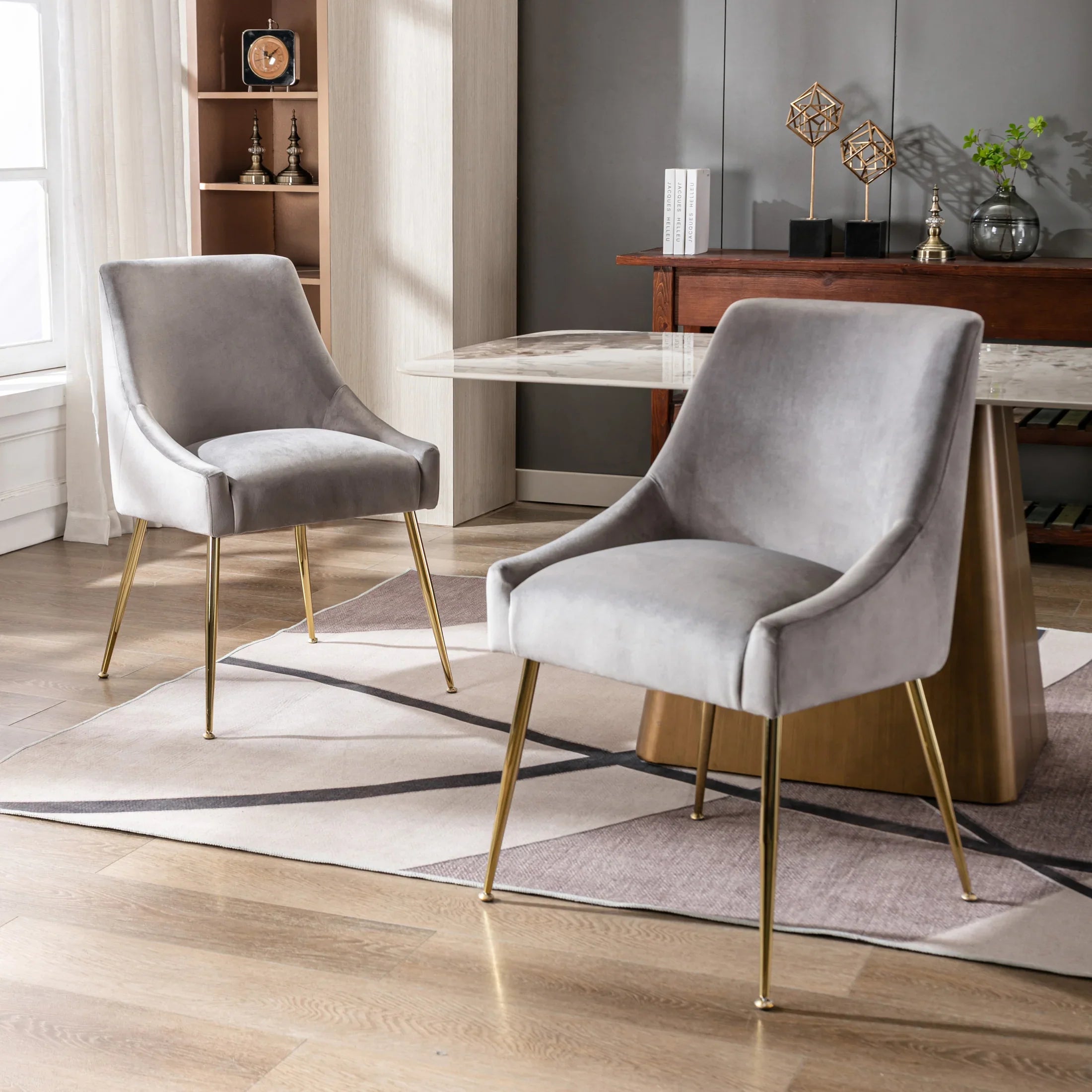 Makala Upholstered Velvet Accent Chair (Set of 2)