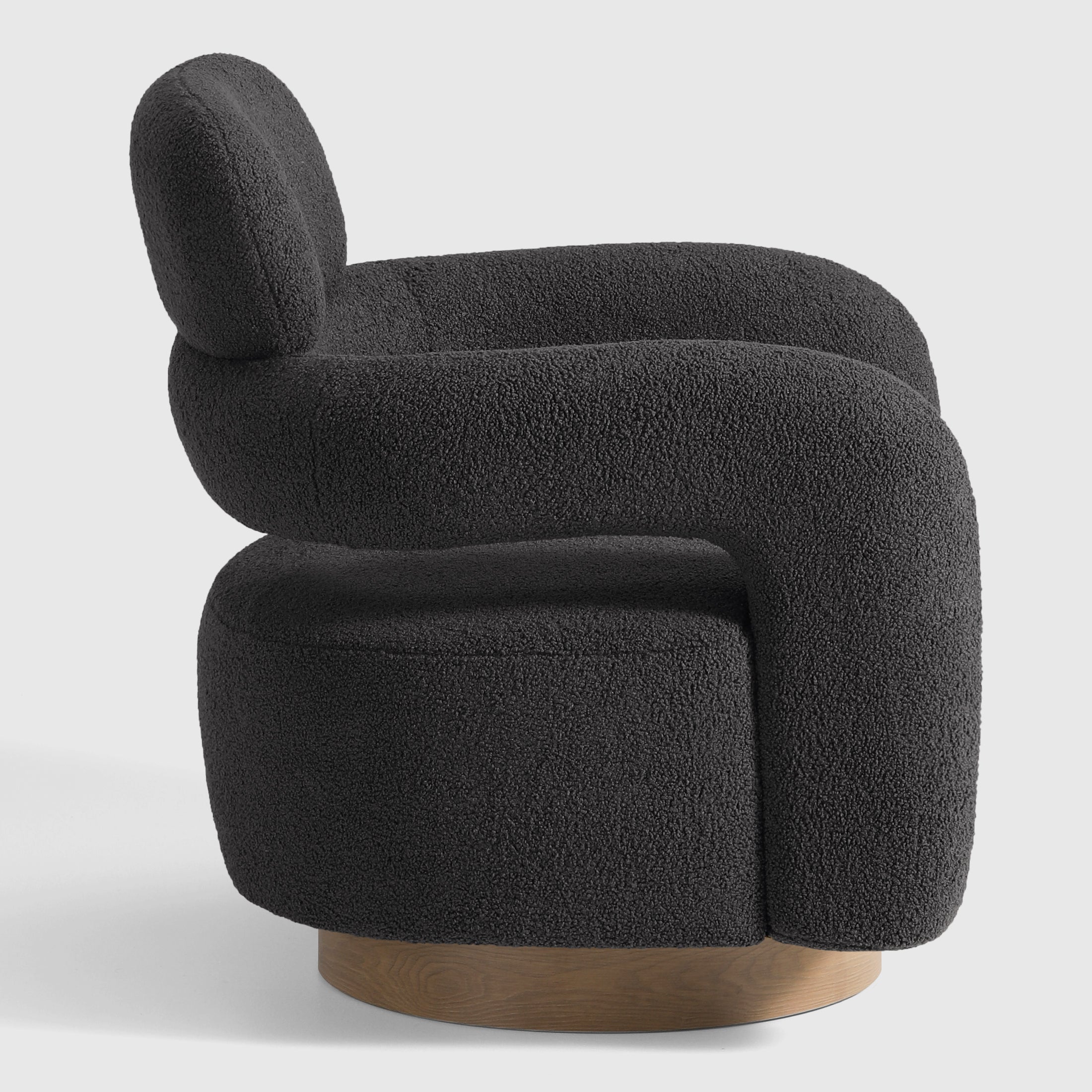 Celine Mid-Century Modern Sherpa Swivel Barrel Accent Chair
