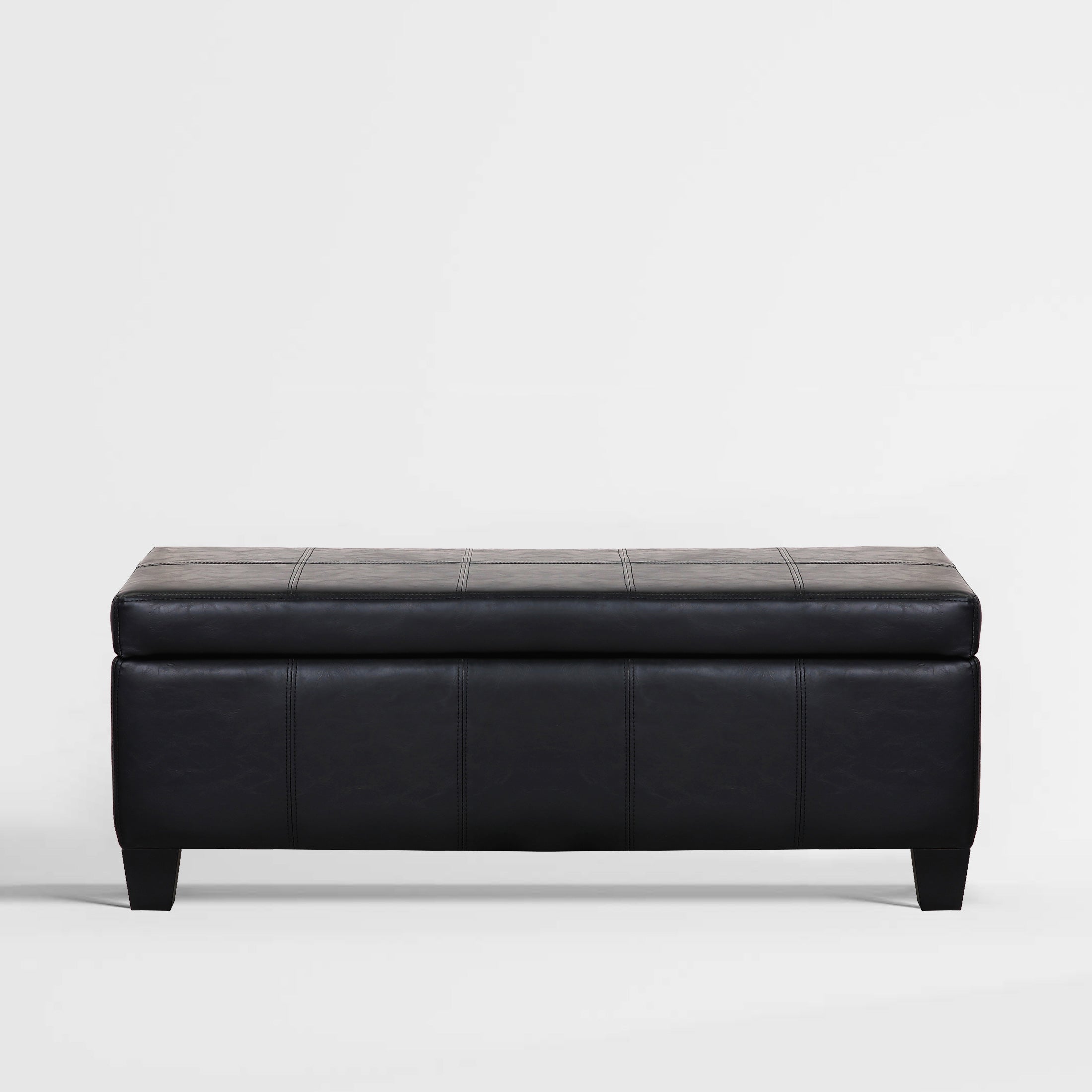 Baltimore 42" Inch Faux Leather Storage Ottoman Bench for Living Room Bedroom Furniture